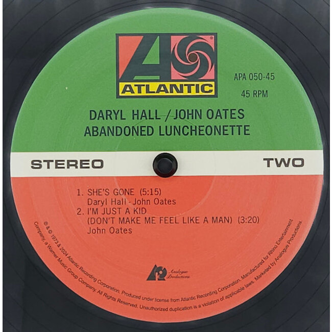 Hall and Oates bandoned Luncheonette ( 45rpm/HQ vinyl/2LP )( Atlantic 75 Series) - Copy