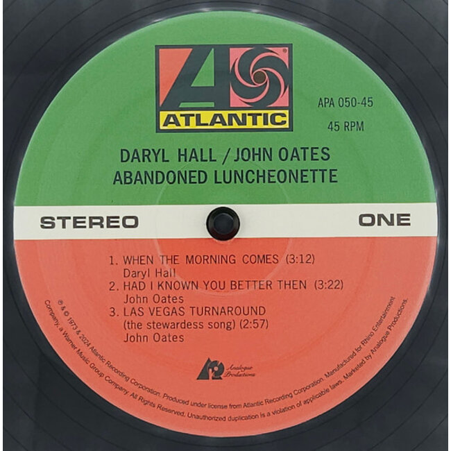Hall and Oates bandoned Luncheonette ( 45rpm/HQ vinyl/2LP )( Atlantic 75 Series) - Copy