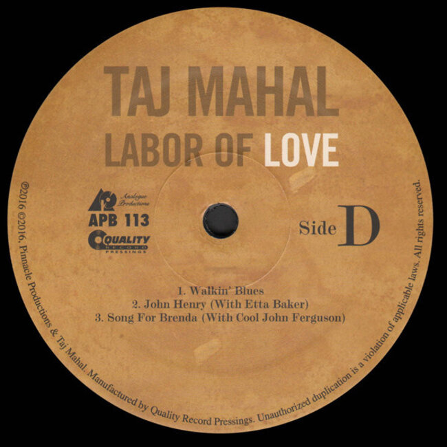 Taj Mahal Labor of Love ( HQ 180g vinyl 2LP )
