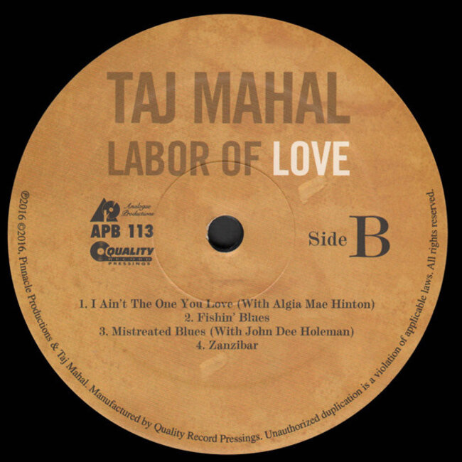 Taj Mahal Labor of Love ( HQ 180g vinyl 2LP )