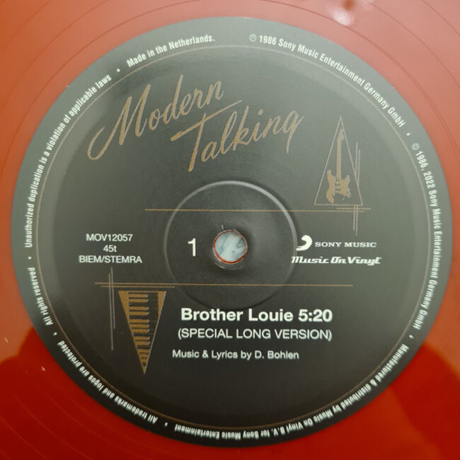 Modern Talking Brother Louie ( Maxi Single ) ( red vinyl 12 inch) ( special long version )