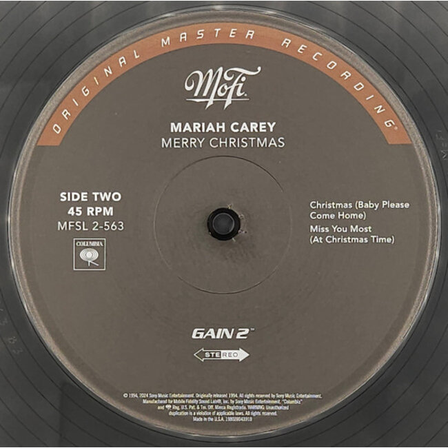 Mariah Carey Merry Christmas ( HQ 45rpm vinyl 2LP )  ( Mofi )