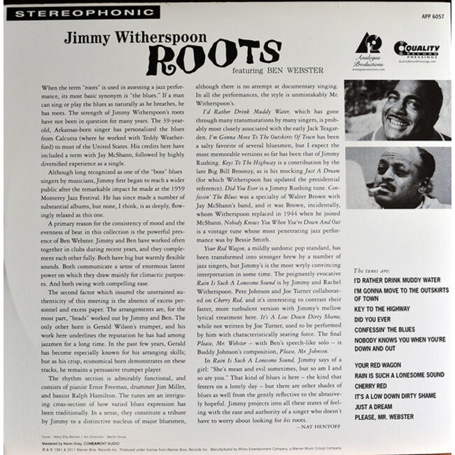 Jimmy Witherspoon Jimmy Witherspoon Ben Webster Roots ( HQ vinyl LP )