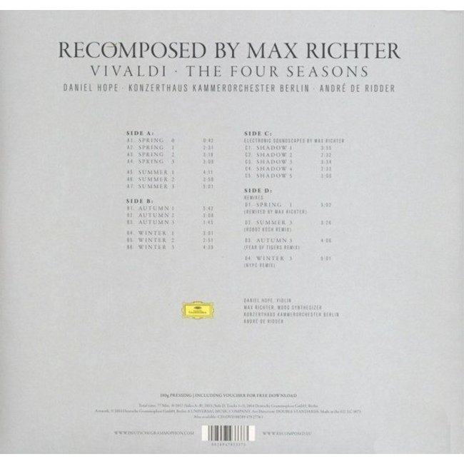 Max Richter Vivaldi, The Four Seasons (Recomposed By Max Richter ) ( vinyl 2LP )