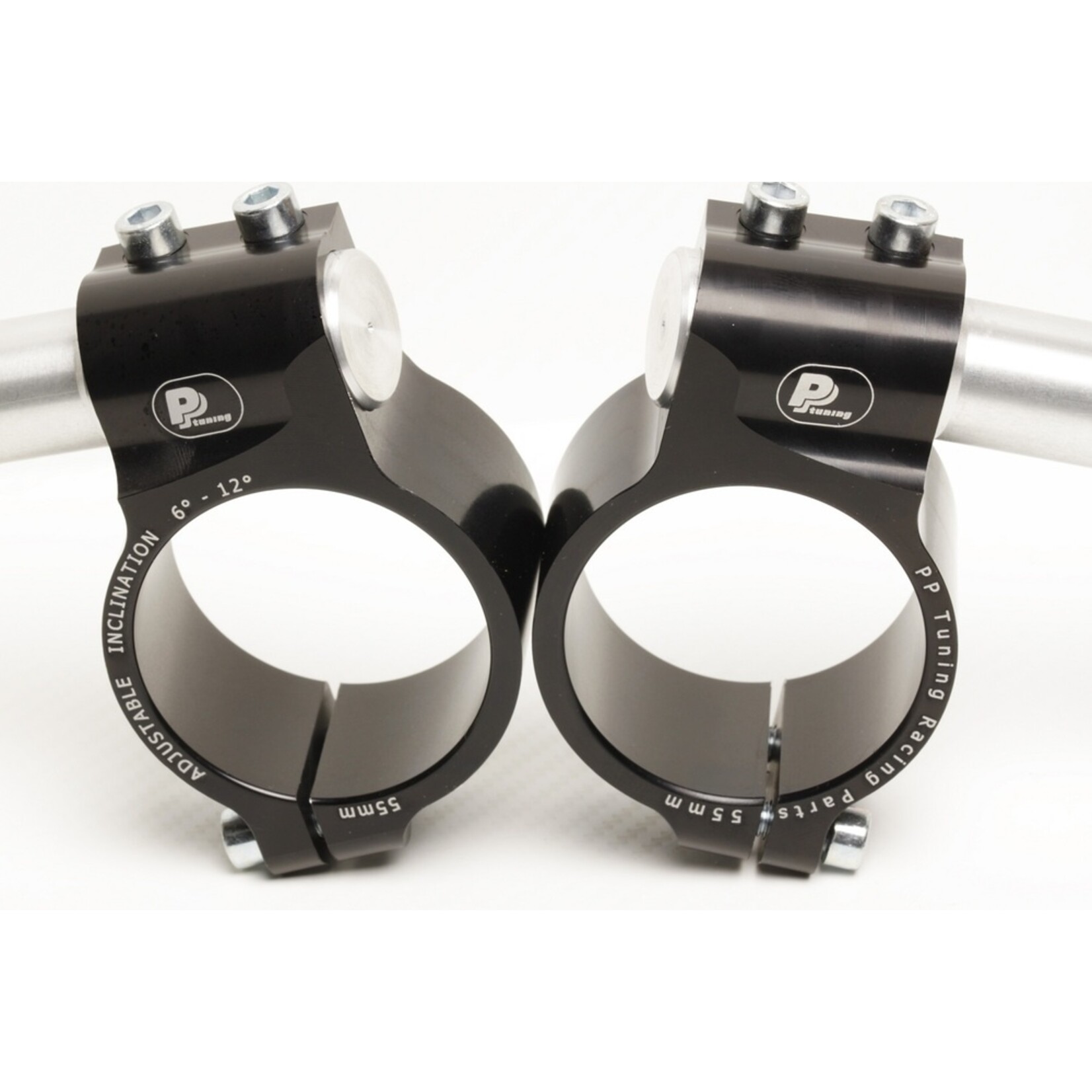 PP Tuning Clip-Ons Handlebars 50mm Type Verstelbaar Zwart Geanodiseerd