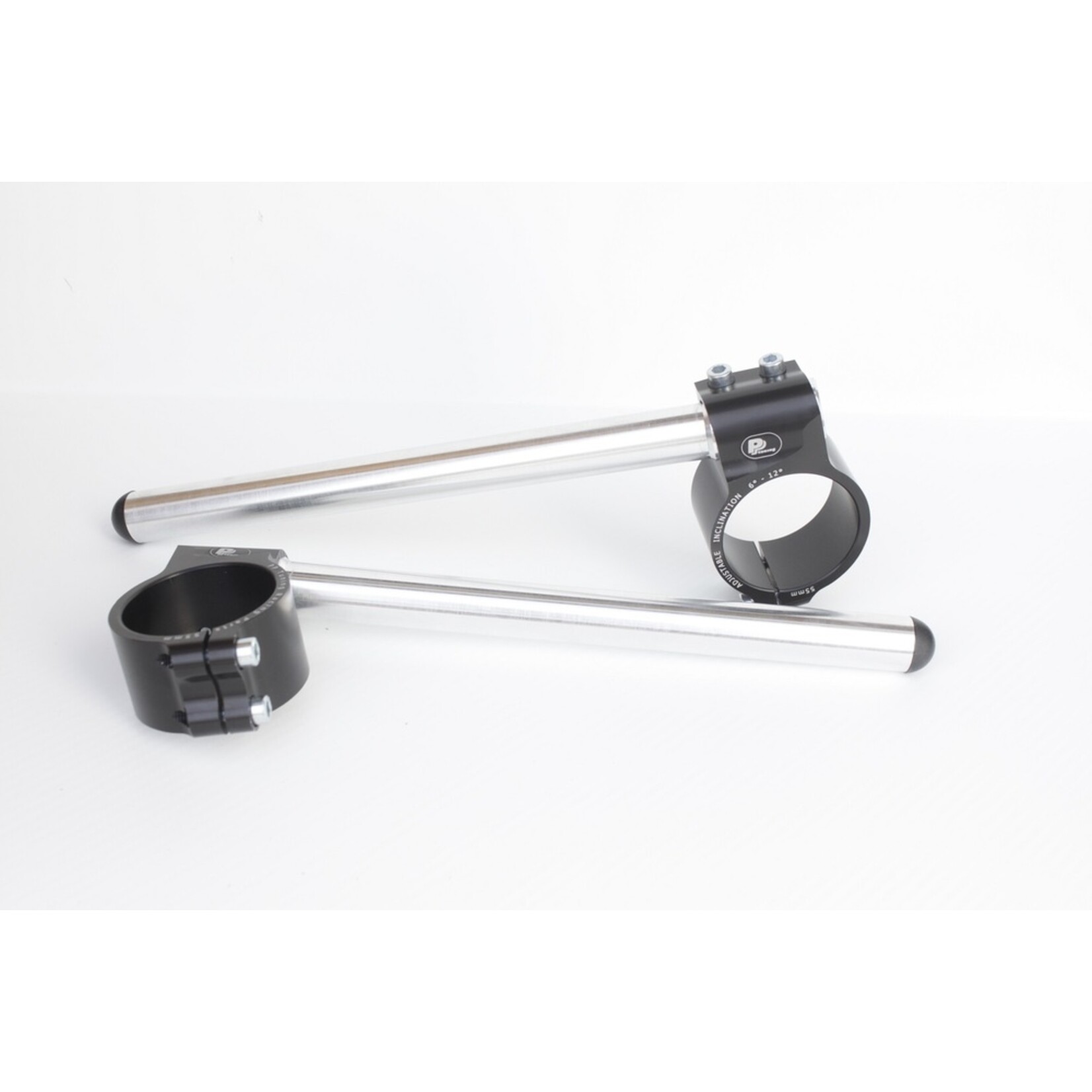 PP Tuning Clip-Ons Handlebars 55mm Type Verstelbaar Zwart Geanodiseerd