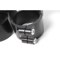 PP Tuning Clip-Ons Handlebars 51mm Type Verhoogd (Raised) 28mm Zwart Geanodiseerd