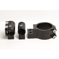 PP Tuning Clip-Ons Handlebars 51mm Type Verhoogd 28mm Verstelbaar Zwart Geanodiseerd