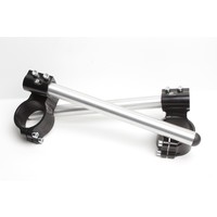 PP Tuning Clip-Ons Handlebars 55mm Type Verhoogd 28mm Verstelbaar Zwart Geanodiseerd