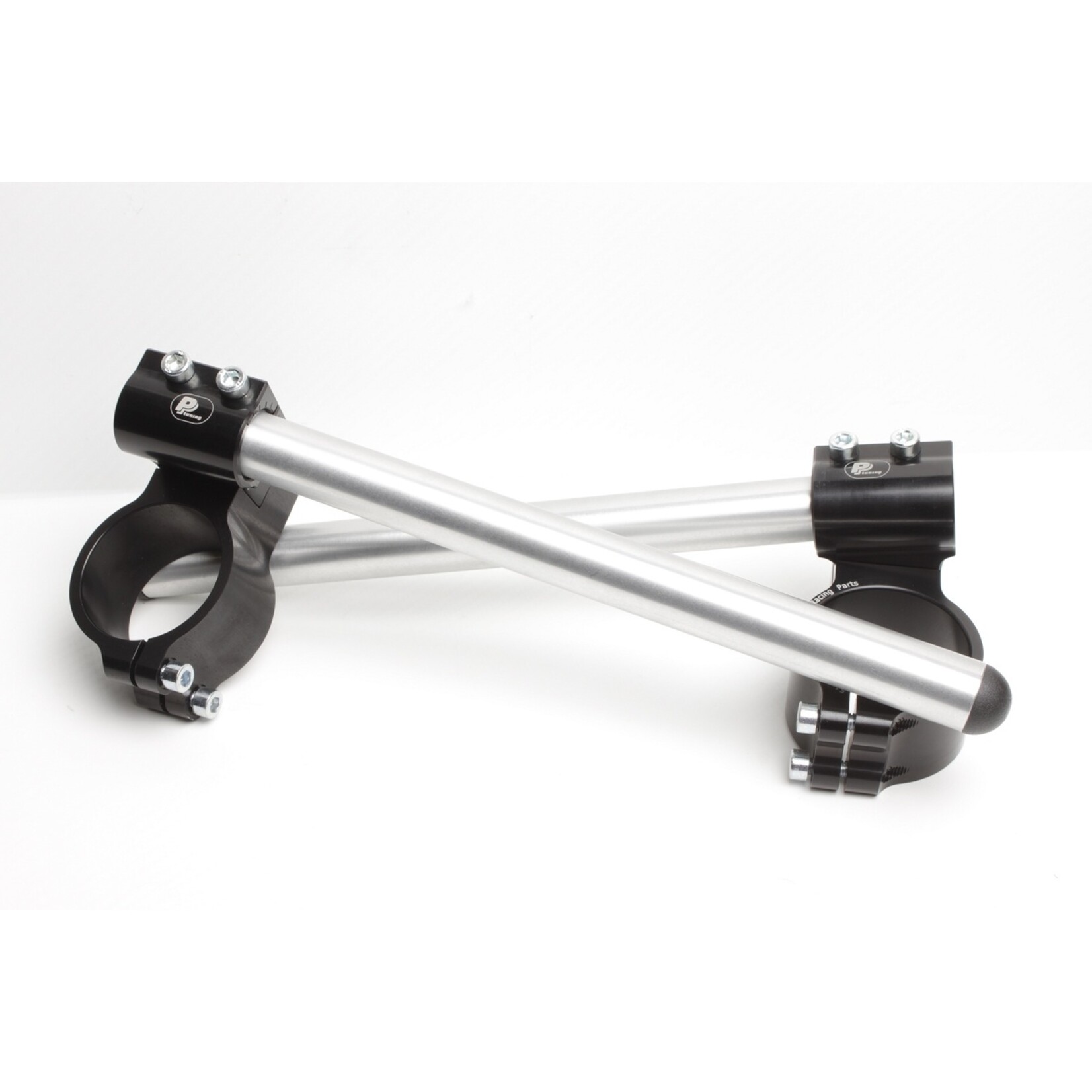PP Tuning Clip-Ons Handlebars 41mm Type Verhoogd 28mm Verstelbaar Zwart Geanodiseerd
