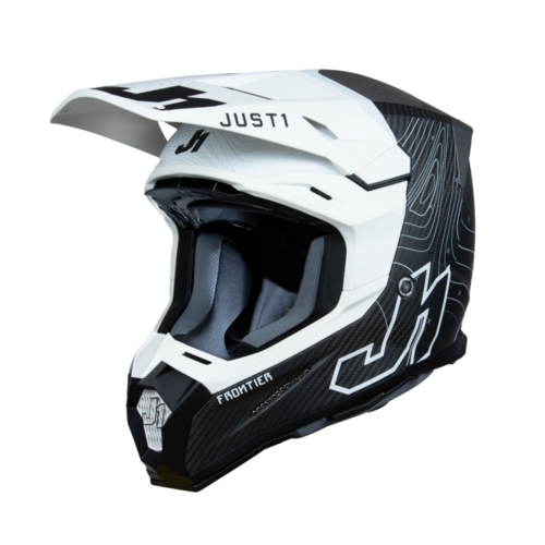 Just1 J-22 C Frontier Black/White Carbon Matt crosshelm