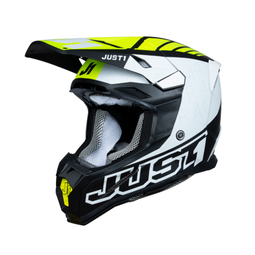 Just1 J-22 F Dynamo Fluo Yellow/White/Black Crosshelm