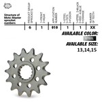 Motomaster  voortandwiel Yamaha Fantic Kawasaki 6101011