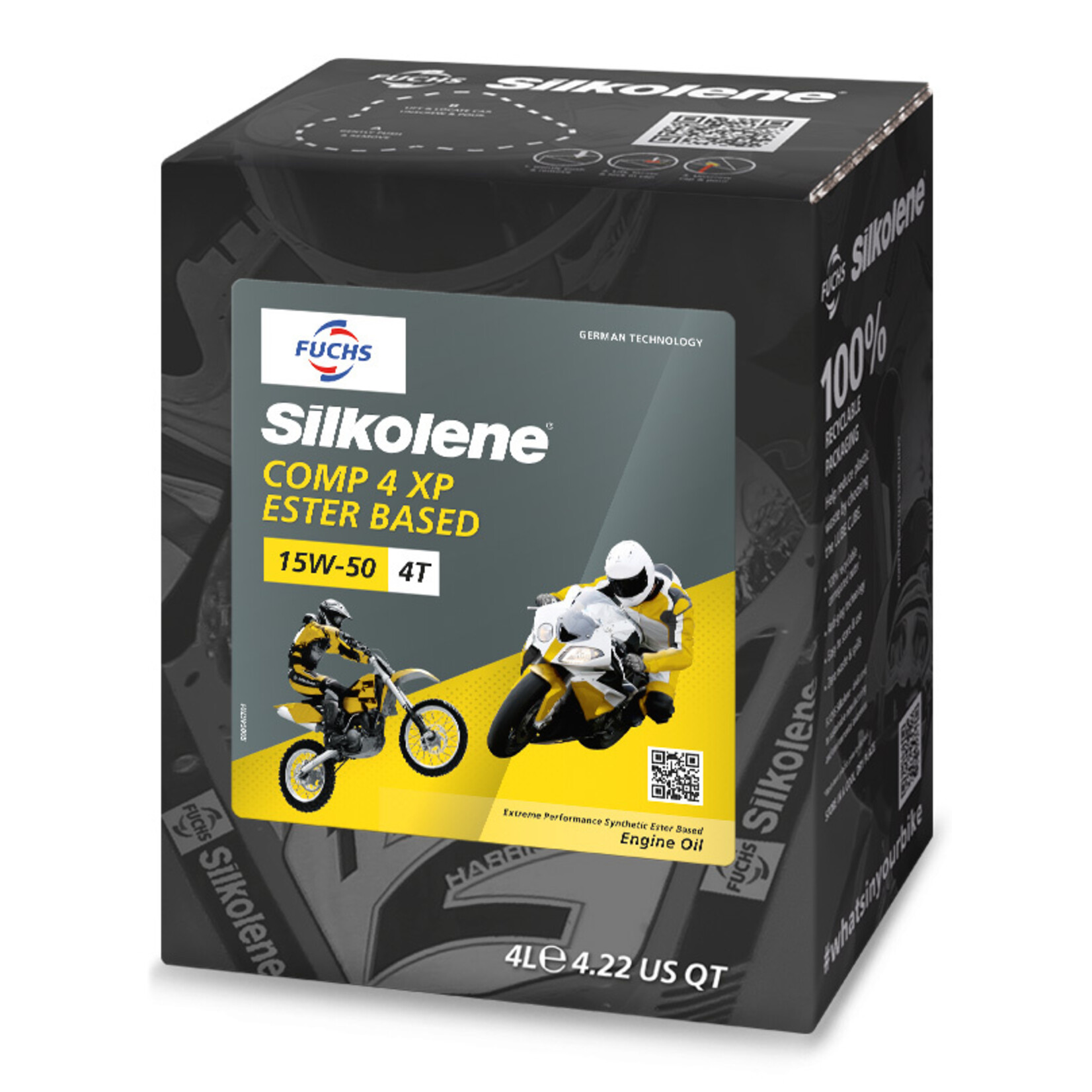 Fuchs Silkolene Comp 4 XP 15W-50  Ester basis Semi synthetische motorolie  20L