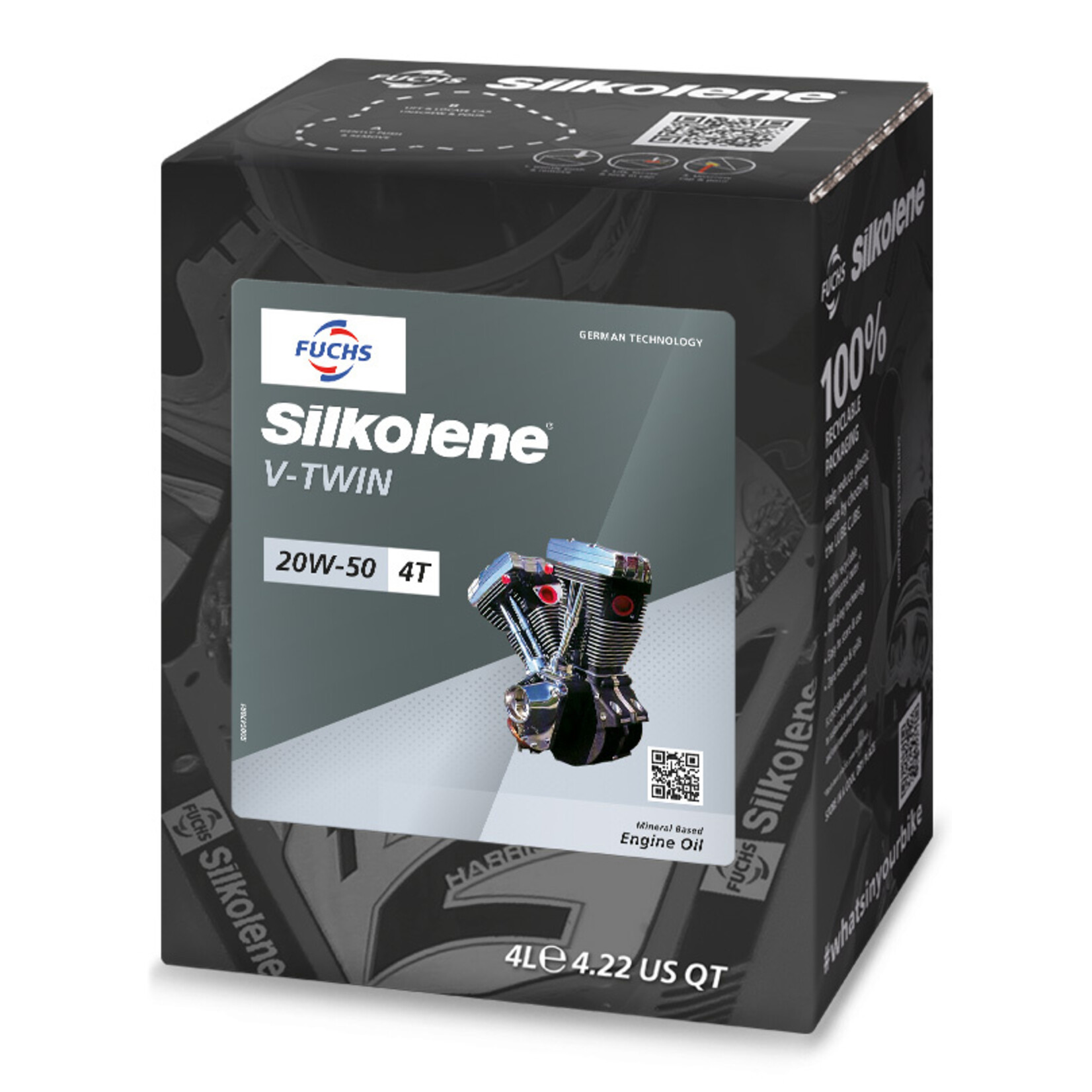 Fuchs Silkolene V-Twin 20W-50 Mineraal 4L Lube Cube