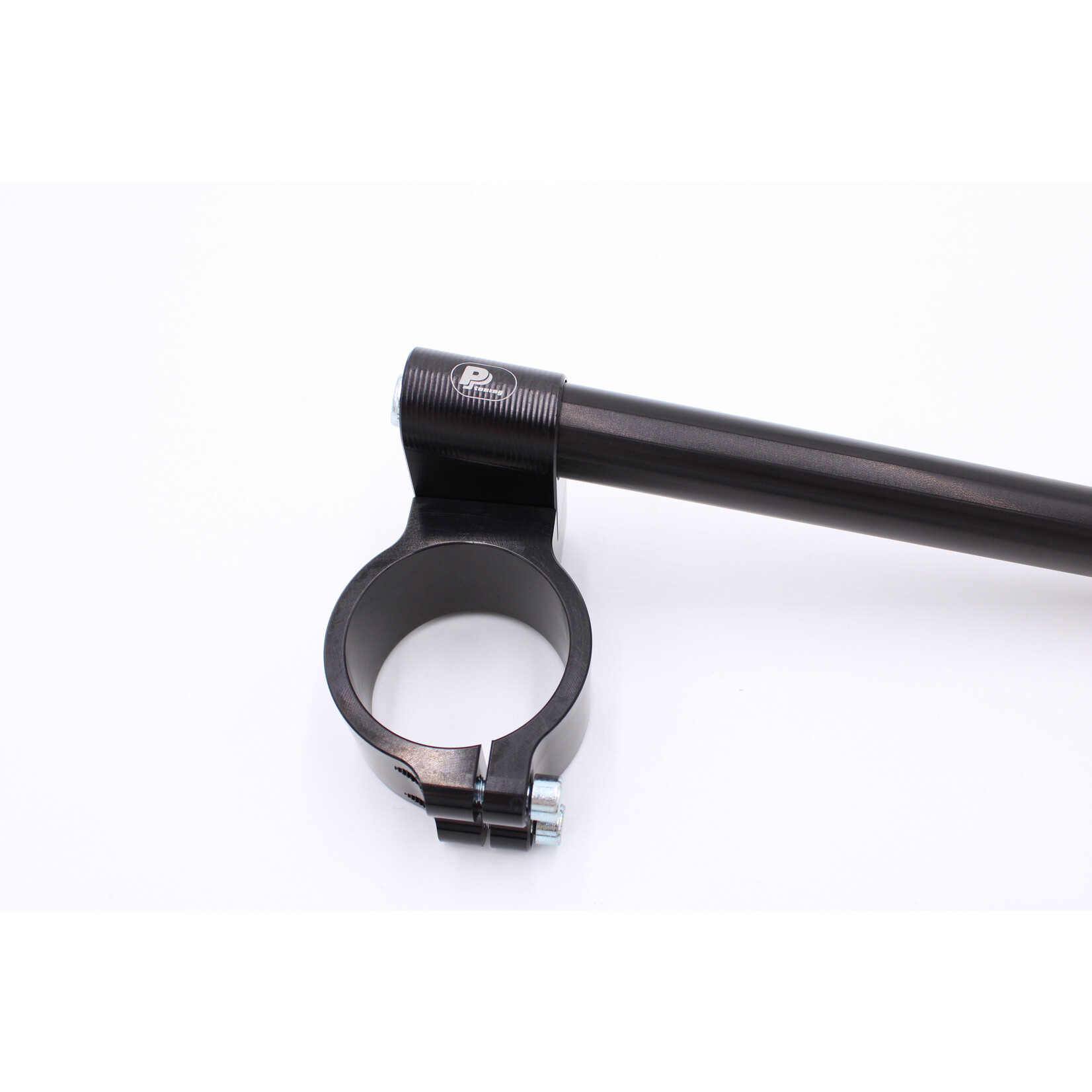 PP Tuning Clip-Ons Handlebars 50mm Type Verhoogd 28mm Verstelbaar Zwart Geanodiseerd