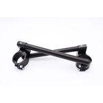 PP Tuning Clip-Ons Handlebars 50mm Type Verhoogd 28mm Verstelbaar Zwart Geanodiseerd
