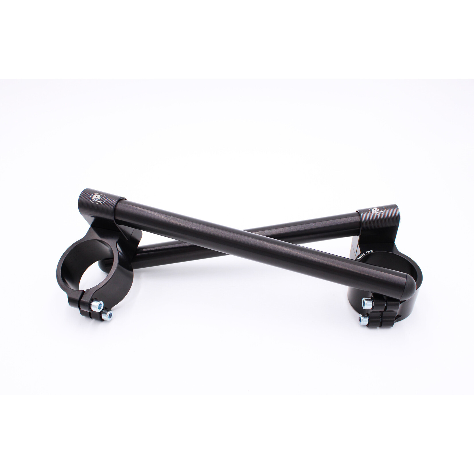 PP Tuning Clip-Ons Handlebars 50mm Type Verhoogd 28mm Verstelbaar Zwart Geanodiseerd