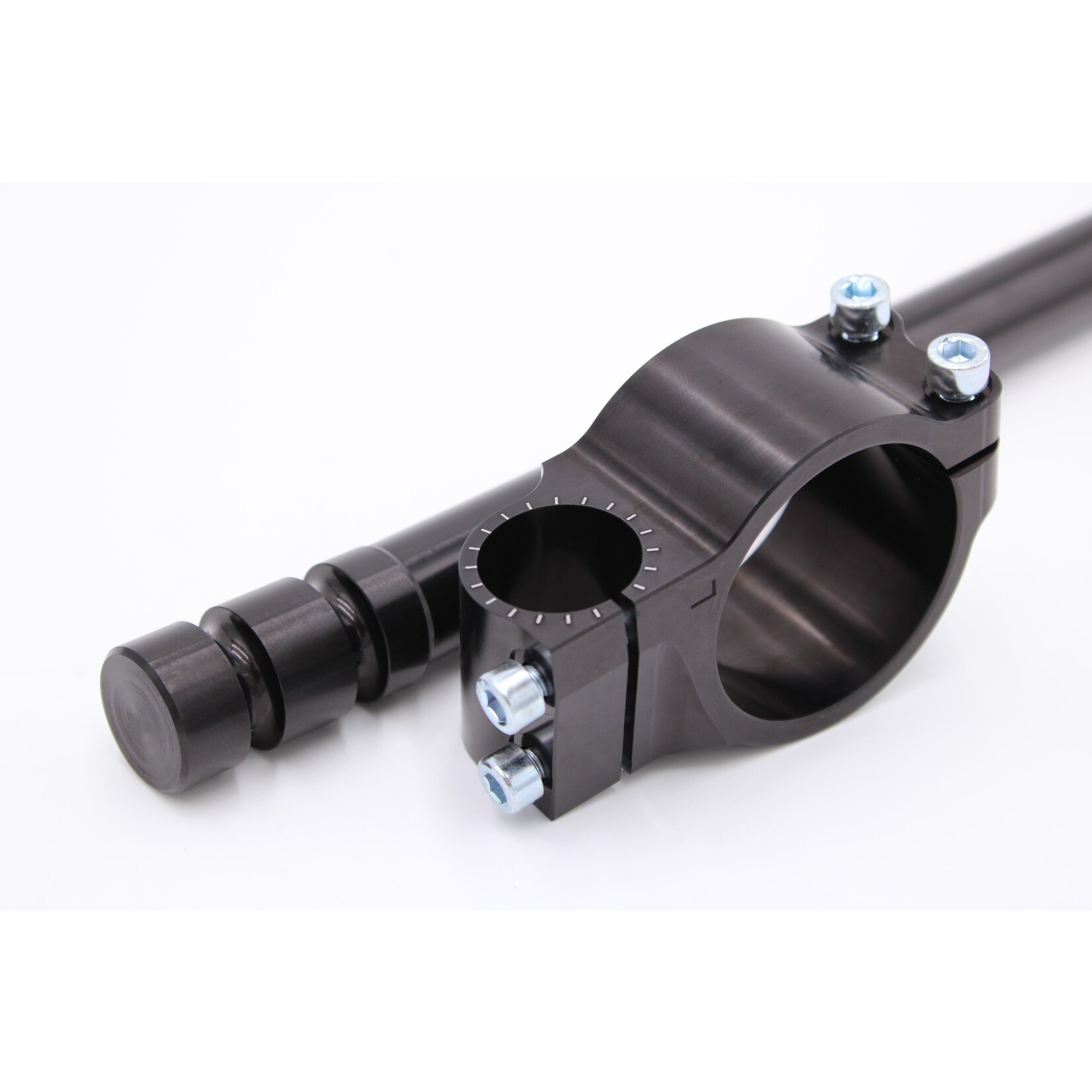 PP Tuning Motorcycle clip‑on handlebars Ø 50 mm, with adjustable grip inclination, Offset 12mm,black, type AGO – art.nr. 50AGO