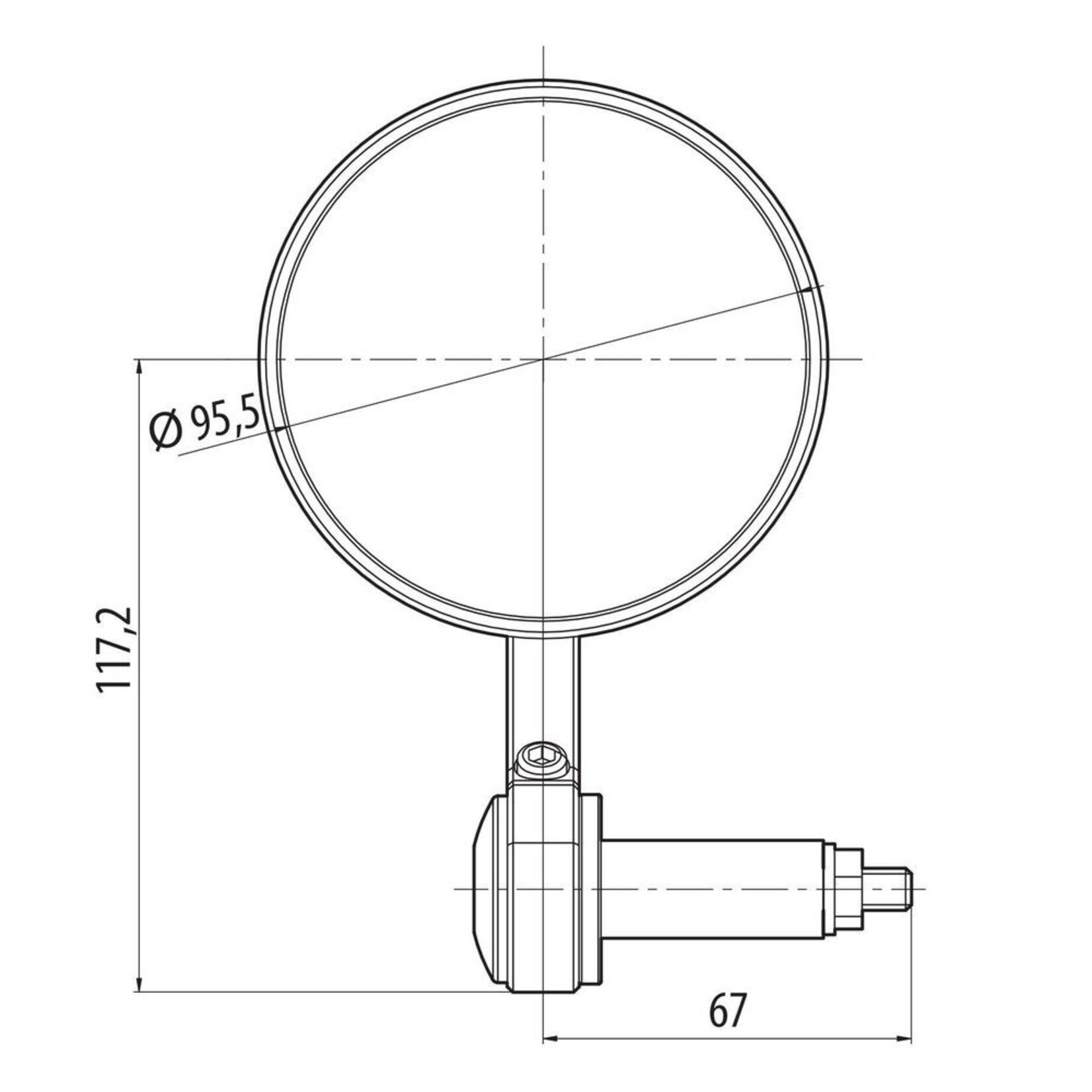 Lampa  Ronde Spiegelset Oculus stuur-Handlebar 91636