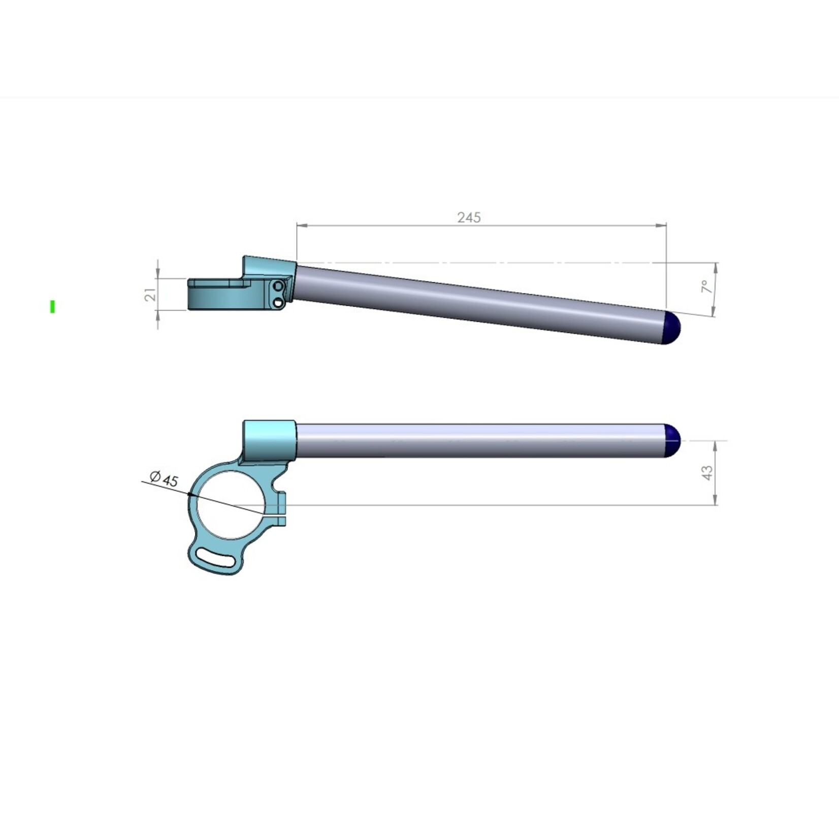 PP Tuning Clip-Ons Handlebars 45mm Type Verhoogd voor ZX-4RR