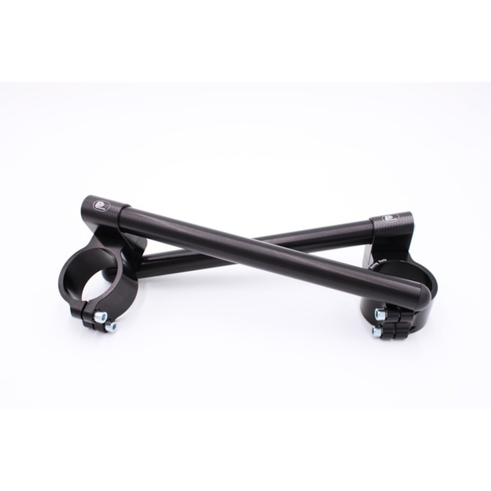 PP Tuning Clip-Ons Handlebars 50mm Type Verhoogd 28mm Zwart Geanodiseerd