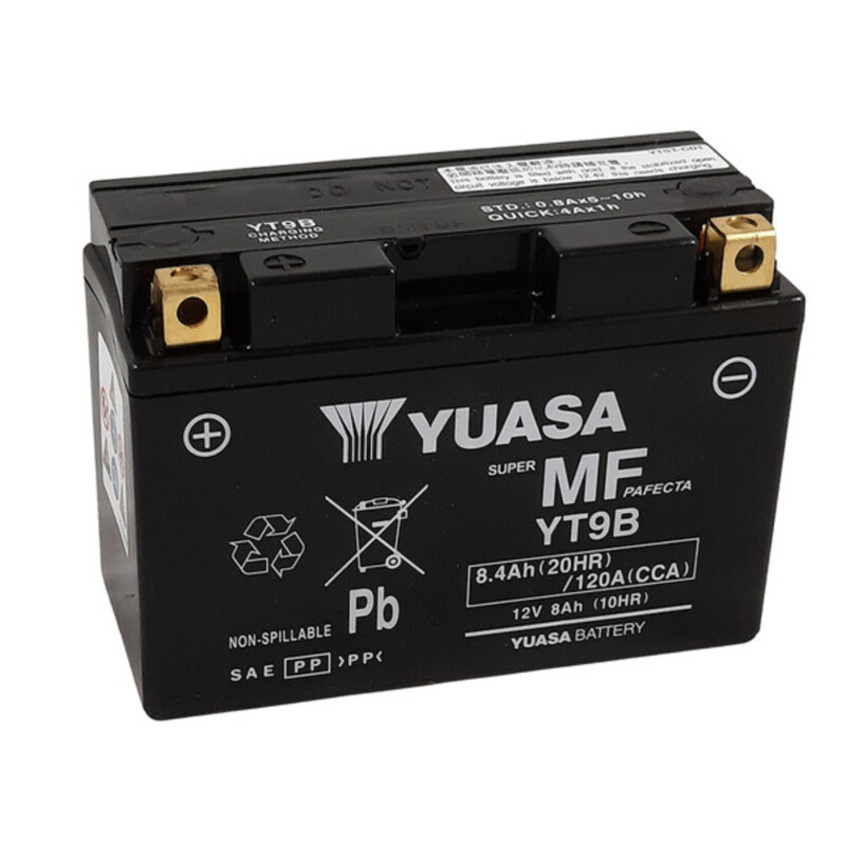 YUASA  Fabrieks geactiveerde onderhoudsvrije batterij - YT9B