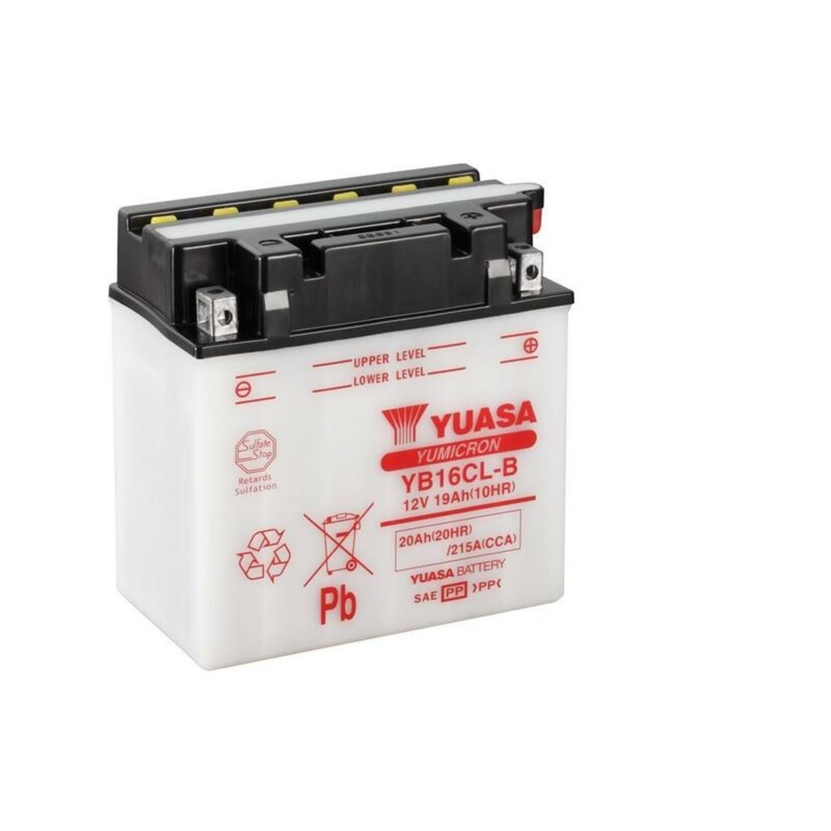 YUASA Accu Conventioneel zonder zuurpakket - YB16CL-B