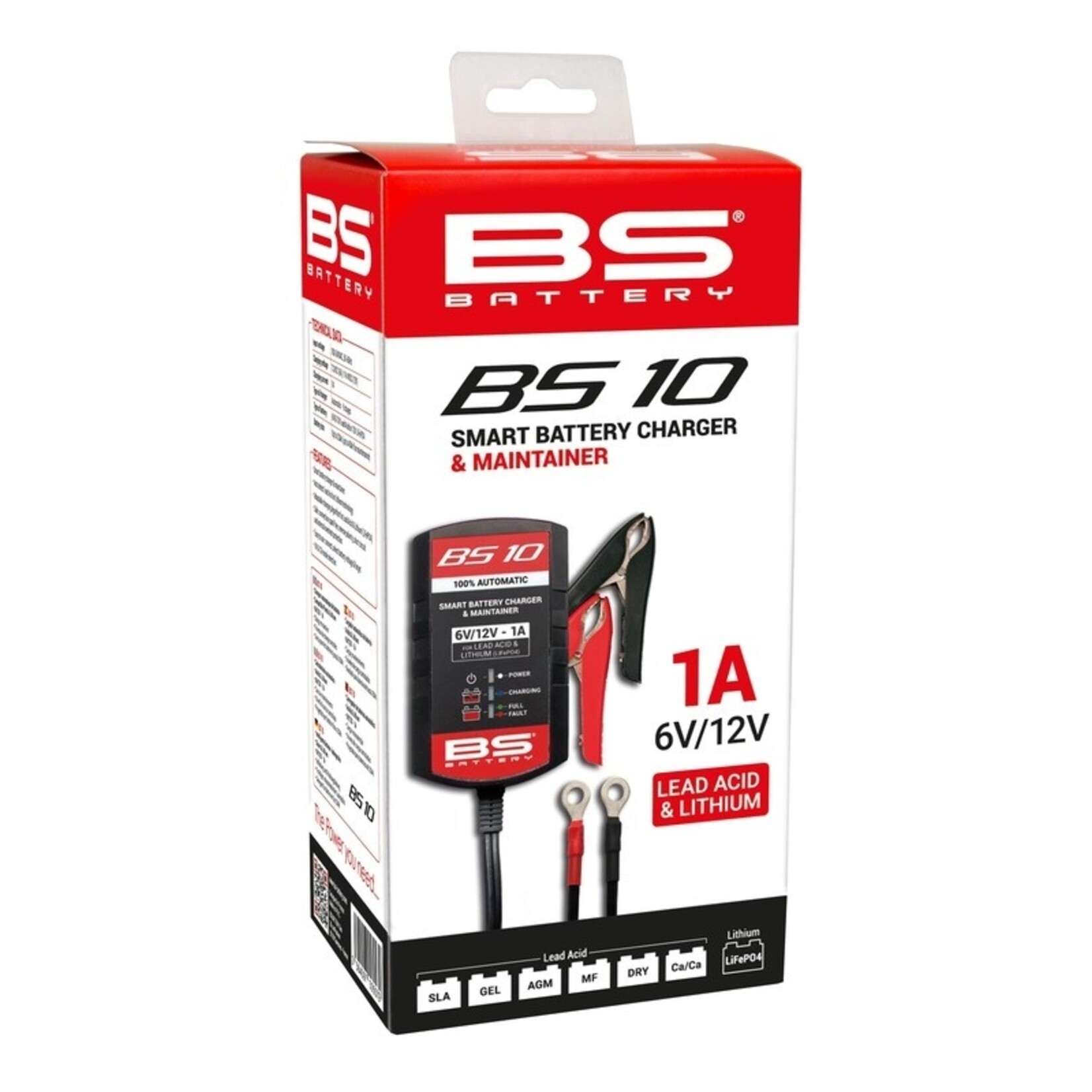 BS BATTERY BS10 Smart Battery Charger - 6V/12V 1A