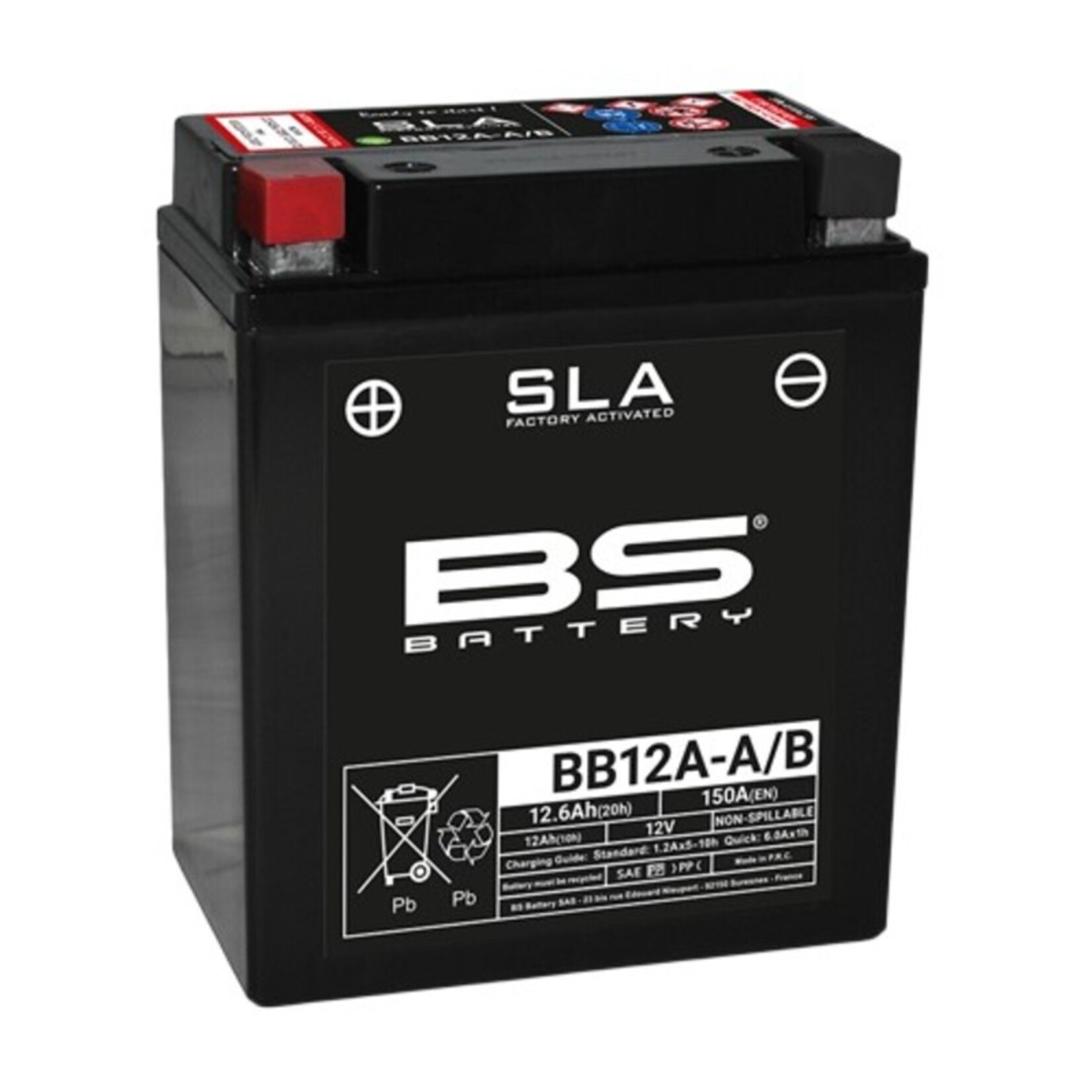 BS BATTERY SLA Accu Onderhoudsvrij af-fabriek geactiveerd - BB12A-A/B FA