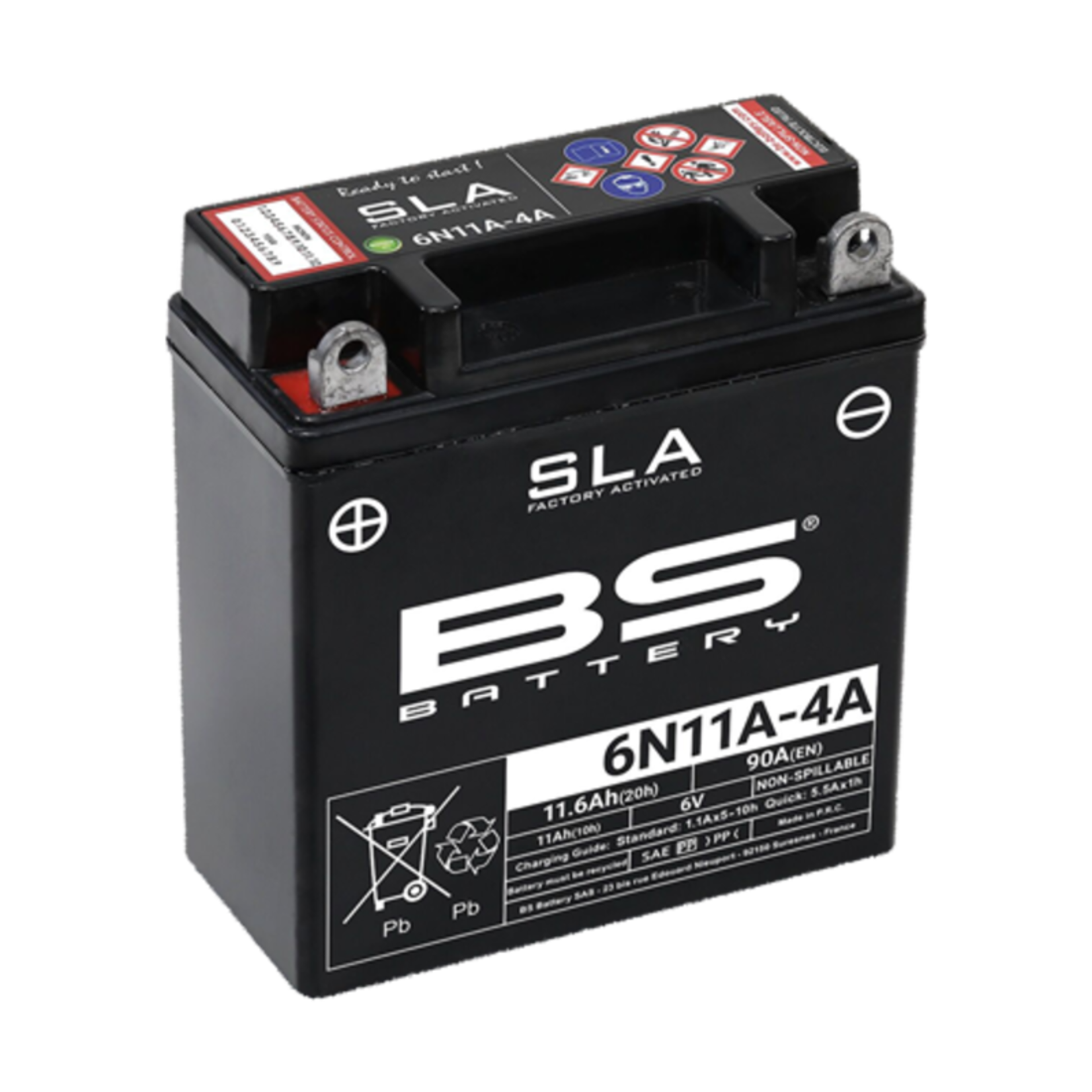 BS BATTERY SLA Accu Onderhoudsvrij af-fabriek geactiveerd - 6N11A-4A