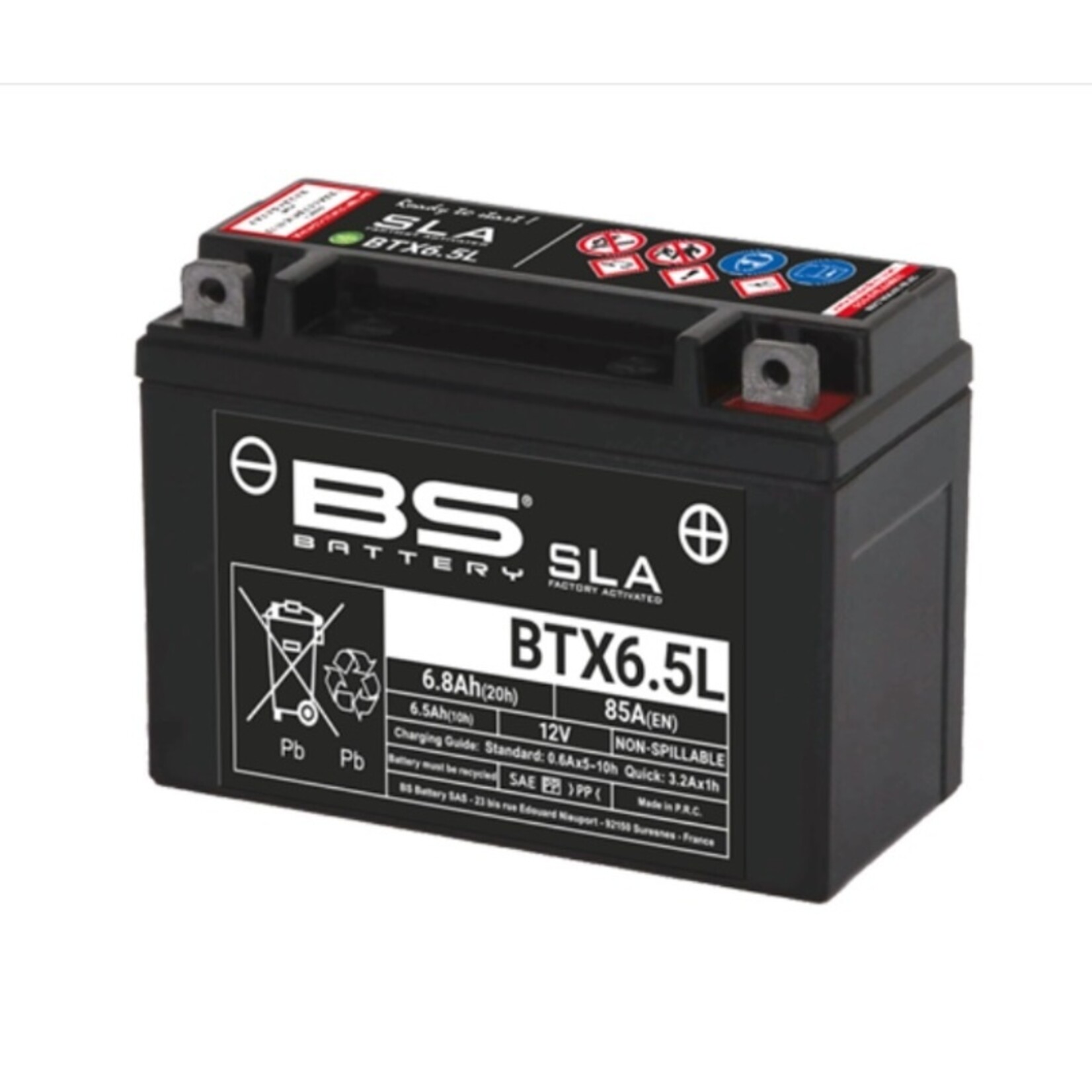 BS BATTERY SLA Battery Onderhoudsvrij af-fabriek geactiveerd - BTX6.5L