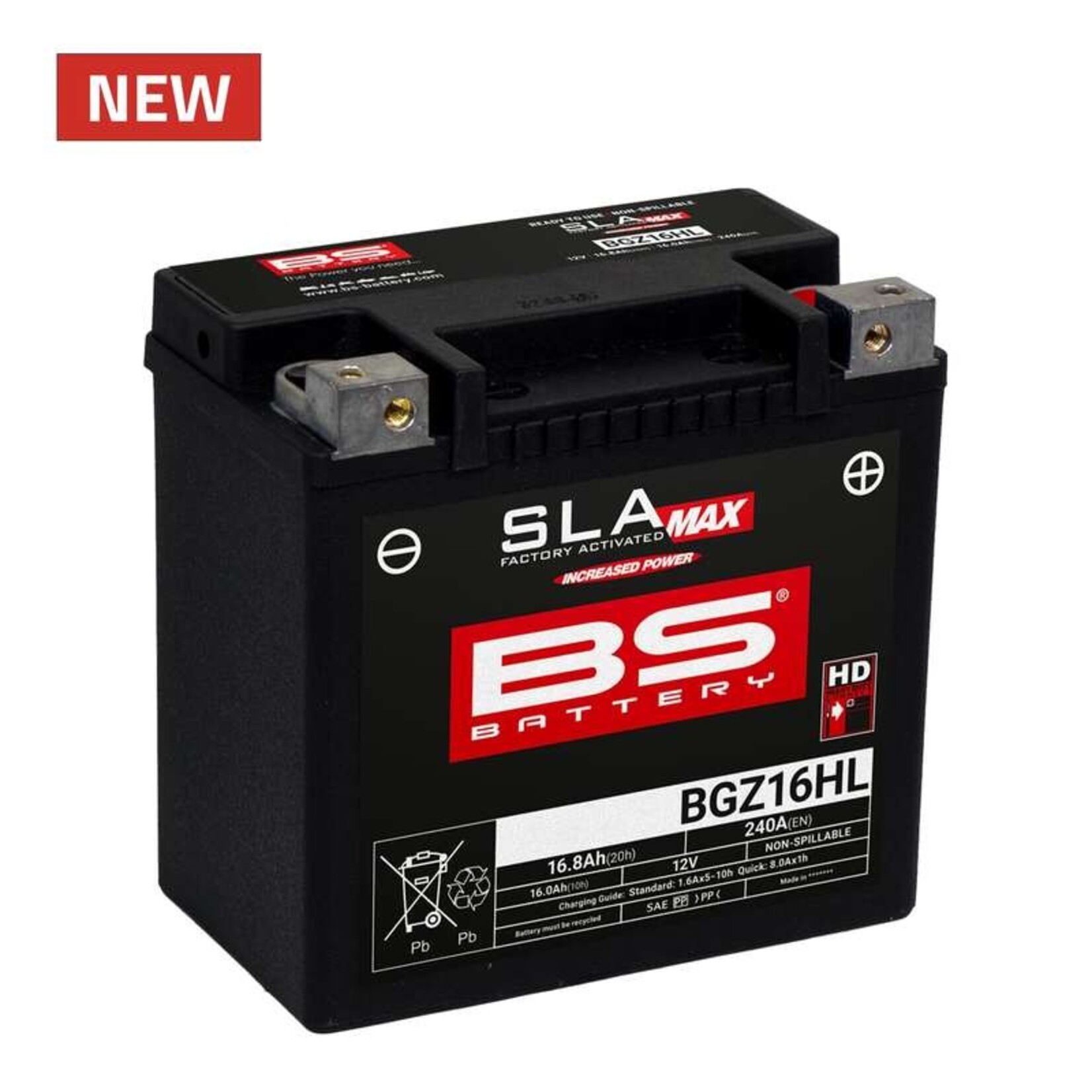 BS BATTERY Accu SLA Max onderhoudsvrije batterij - BGZ16HL