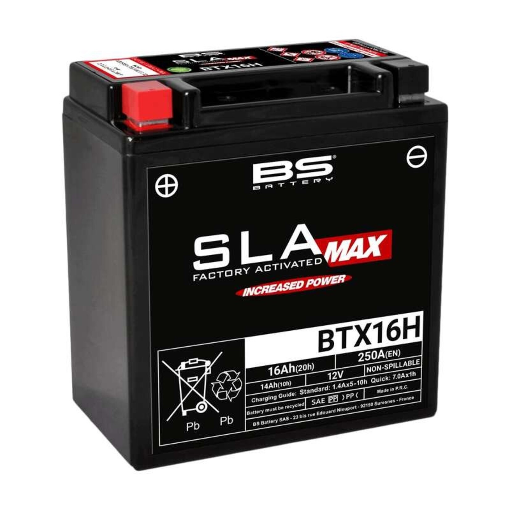 BS BATTERY Accu SLA Max Accu Onderhoudsvrij - BTX16H
