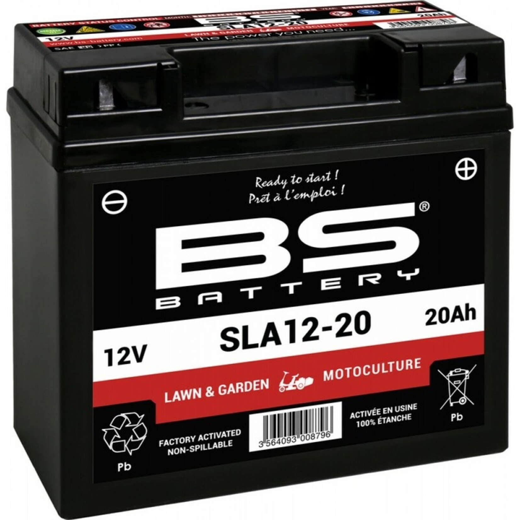 BS BATTERY Accu SLA12-20 onderhoudsvrij af-fabriek geactiveerd