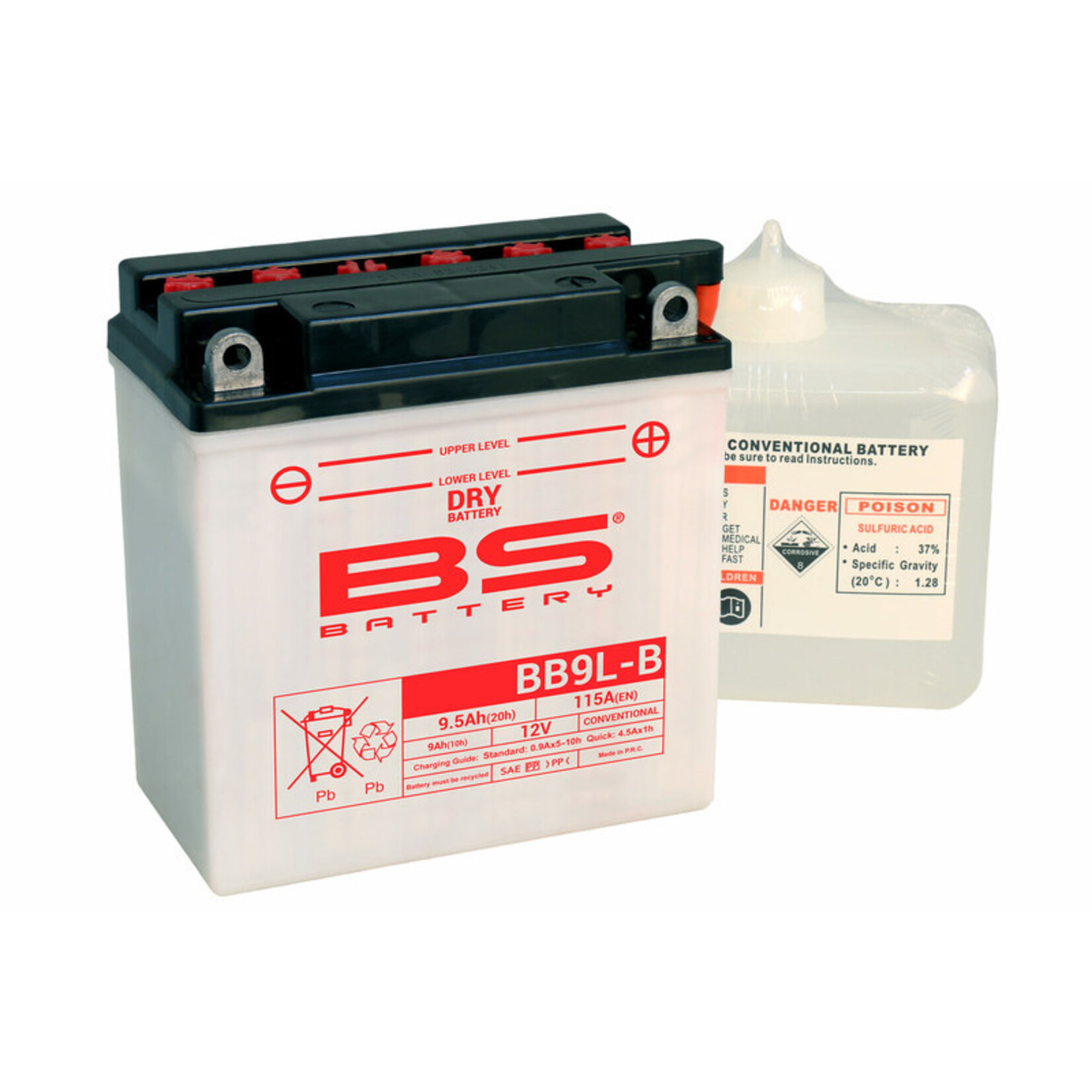 BS BATTERY Accu High performance met zuurpakket - BB9L-B