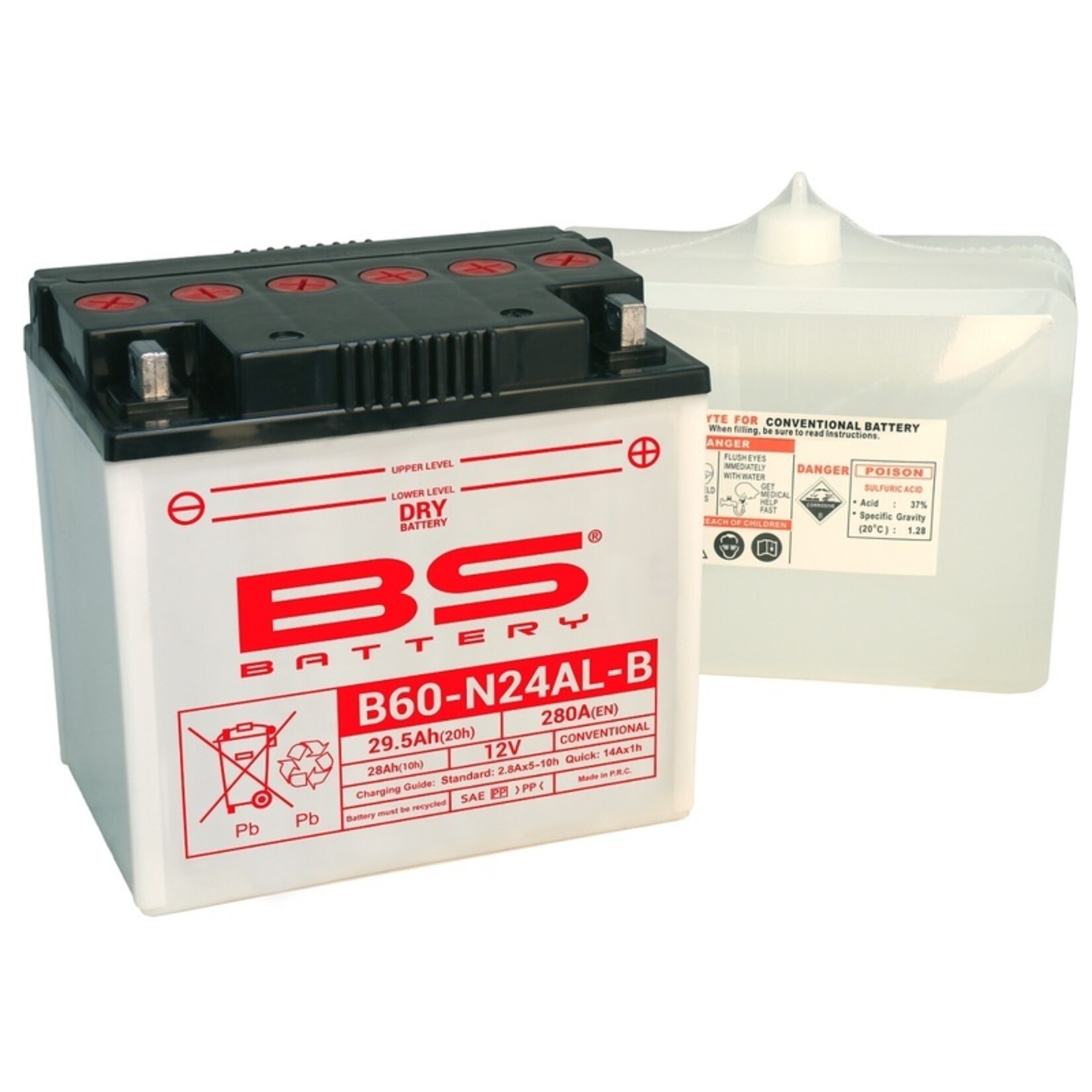 BS BATTERY Accu High performance met zuurpakket - B60-N24AL-B