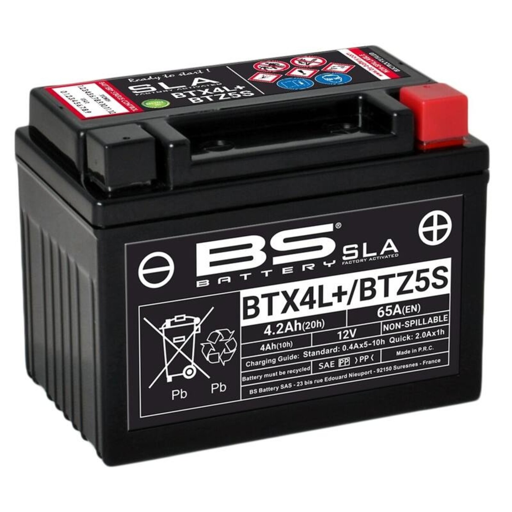 BS BATTERY SLA Accu Onderhoudsvrij - BTX4L+ / BTZ5S