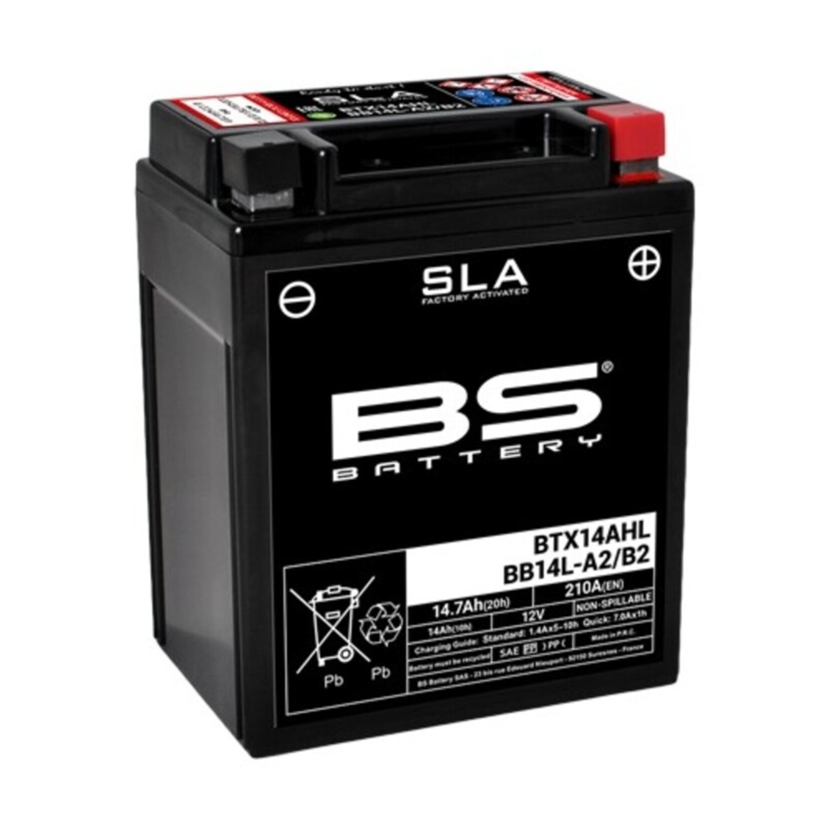 BS BATTERY SLA Accu Onderhoudsvrij - BTX14AHL / BB14L-A2/B2
