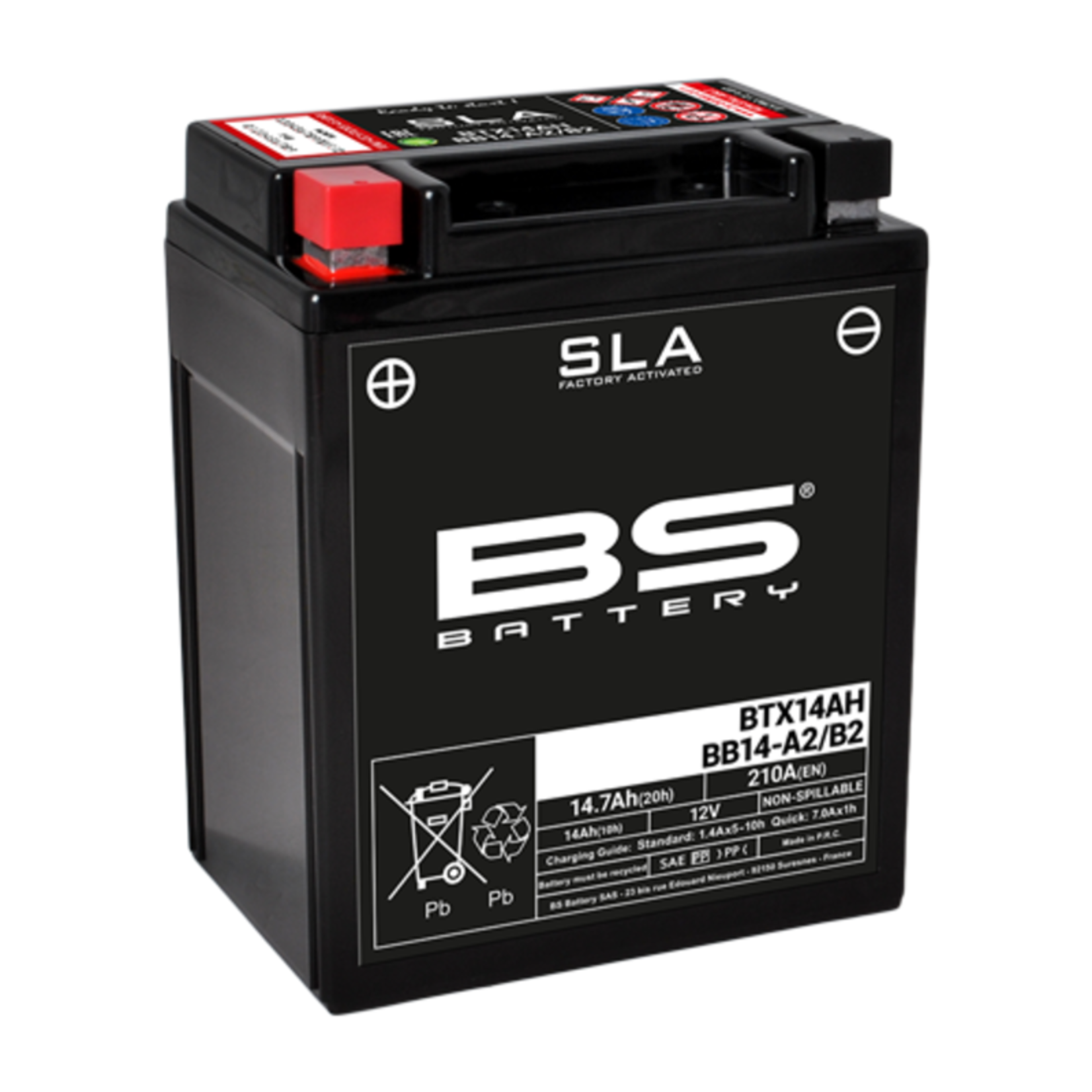 BS BATTERY SLA Accu Onderhoudsvrij - BTX14AH/BB14-A2/B2