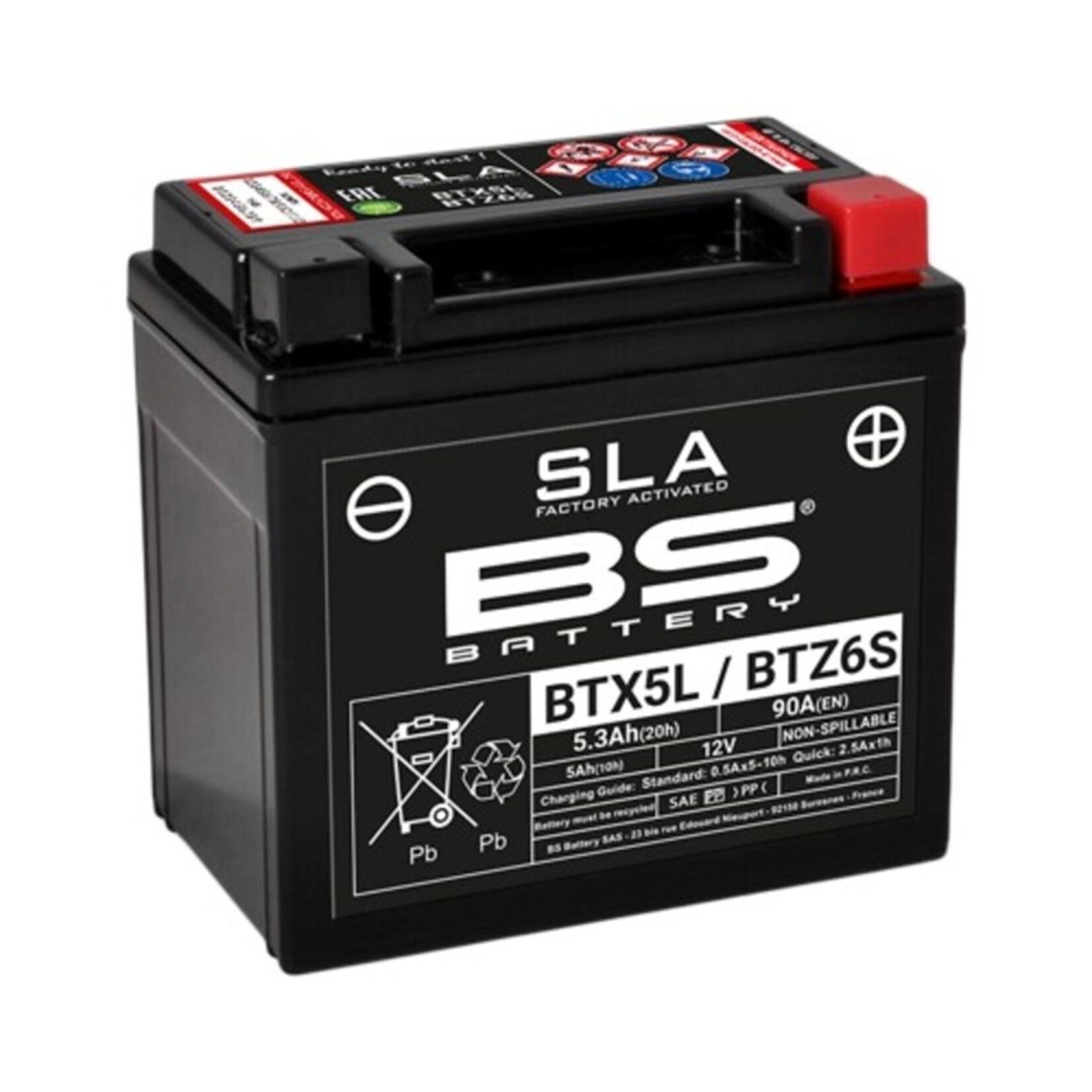 BS BATTERY SLA Accu Onderhoudsvrij - BTX5L / BTZ6S