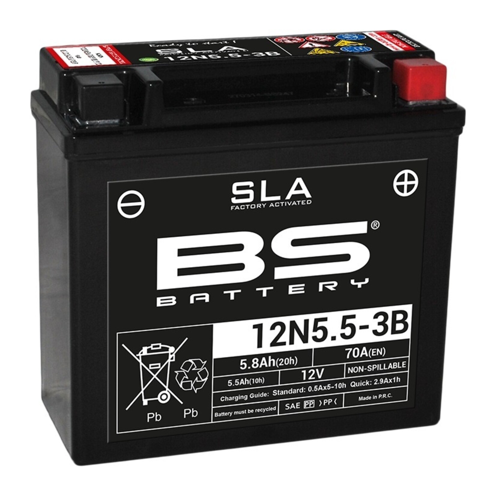 BS BATTERY SLA Accu Onderhoudsvrij - 12N5.5-3B