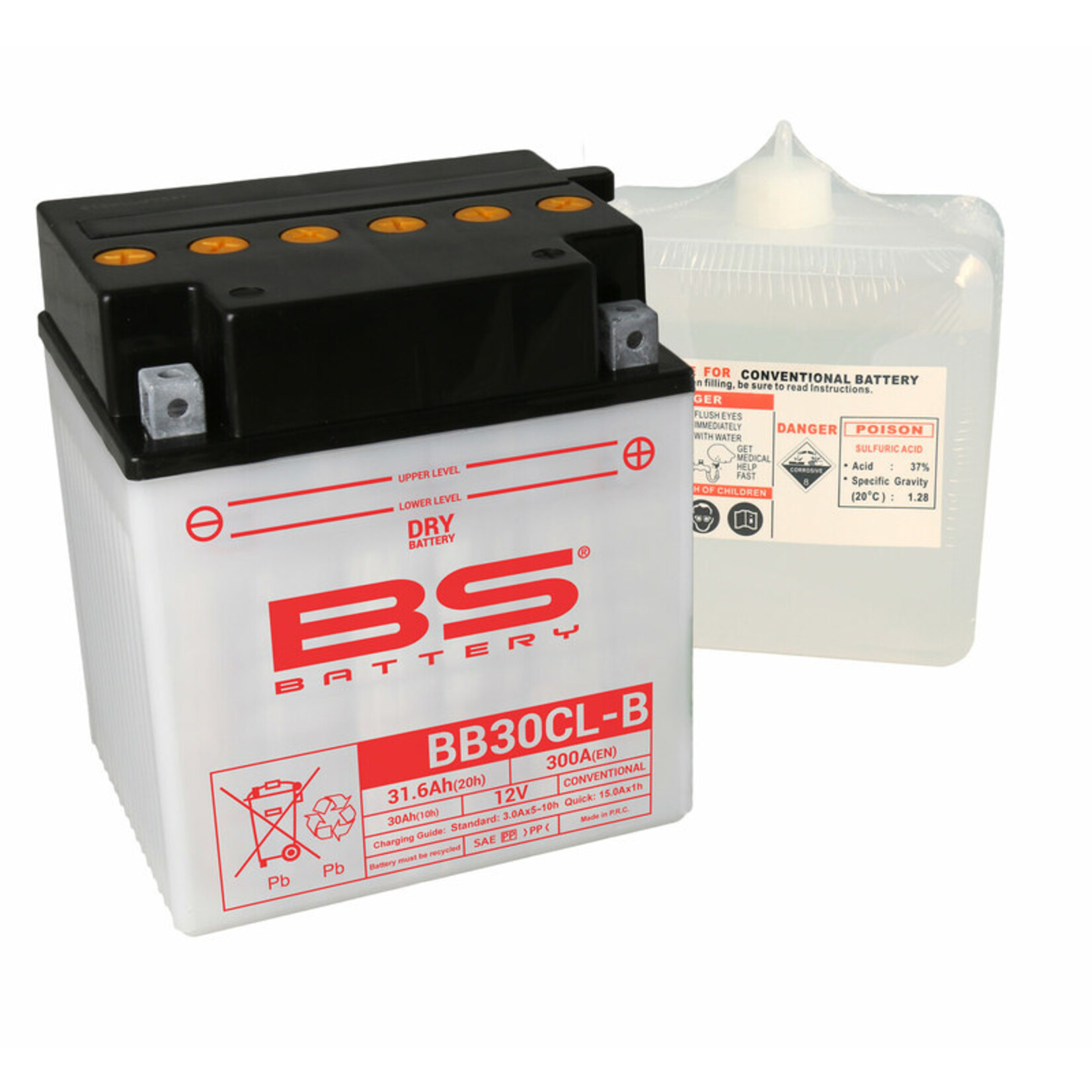 BS BATTERY Accu High performance met zuurpakket - BB30CL-B
