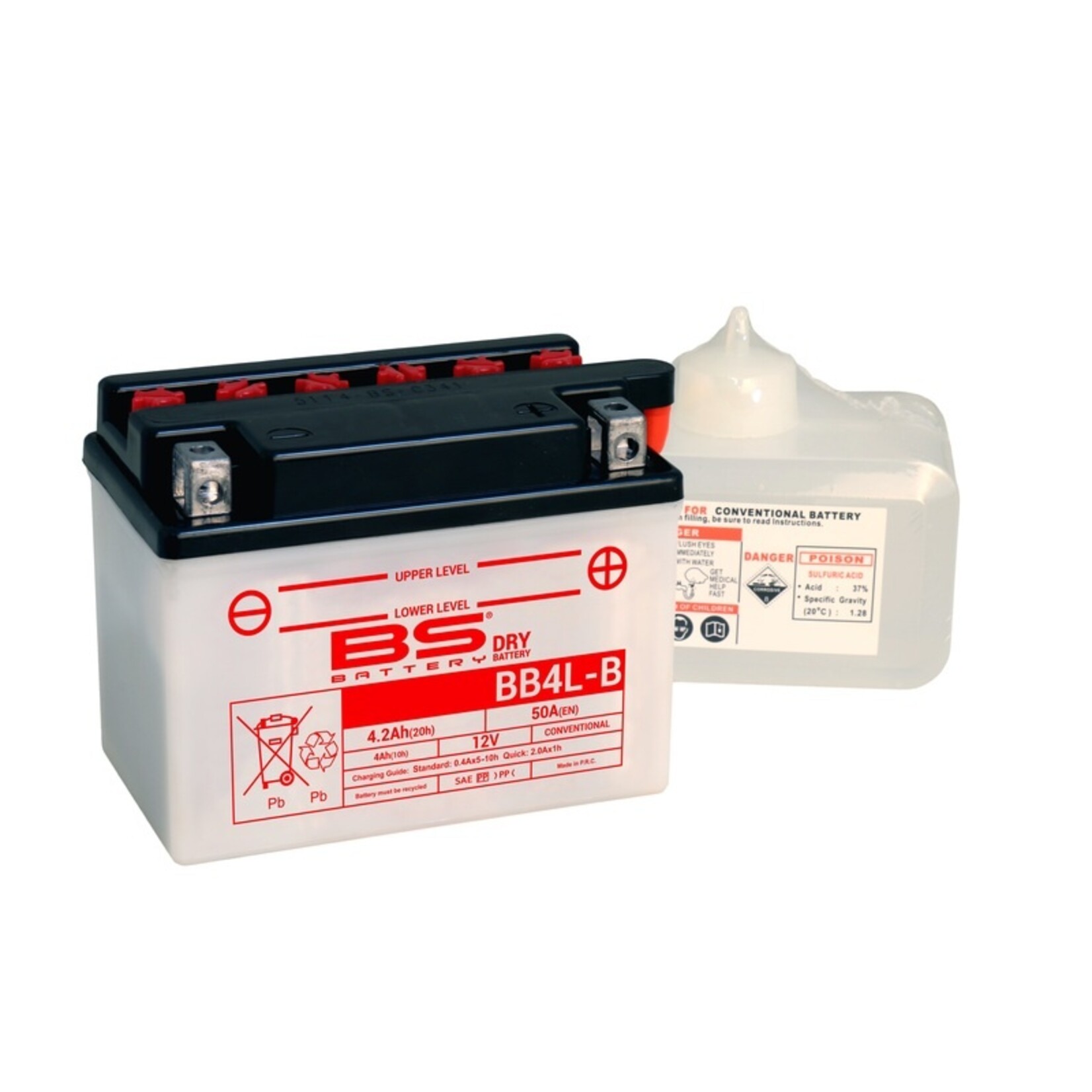 BS BATTERY Accu High performance met zuurpakket - BB4L-B