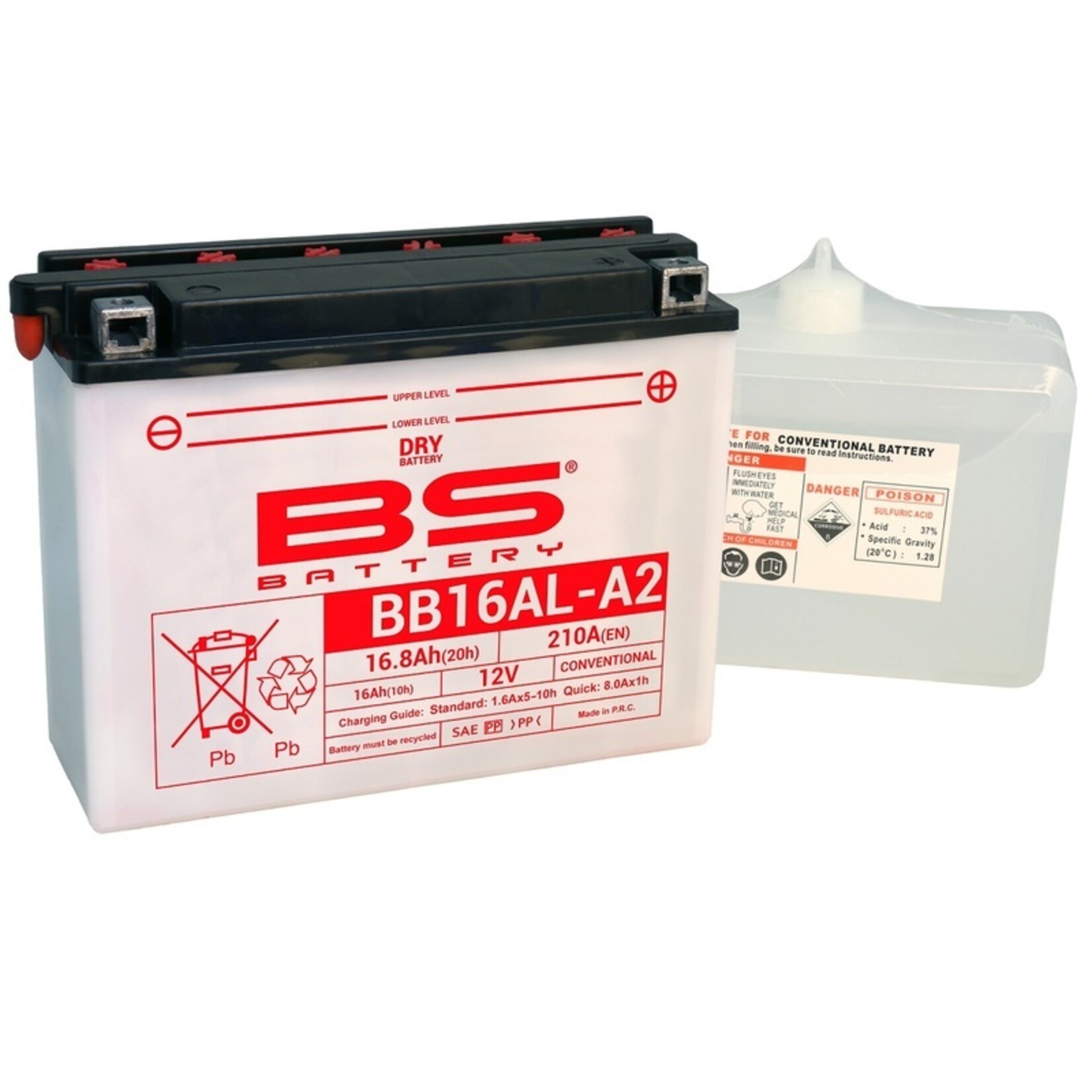 BS BATTERY Accu High performance met zuurpakket - BB16AL-A2