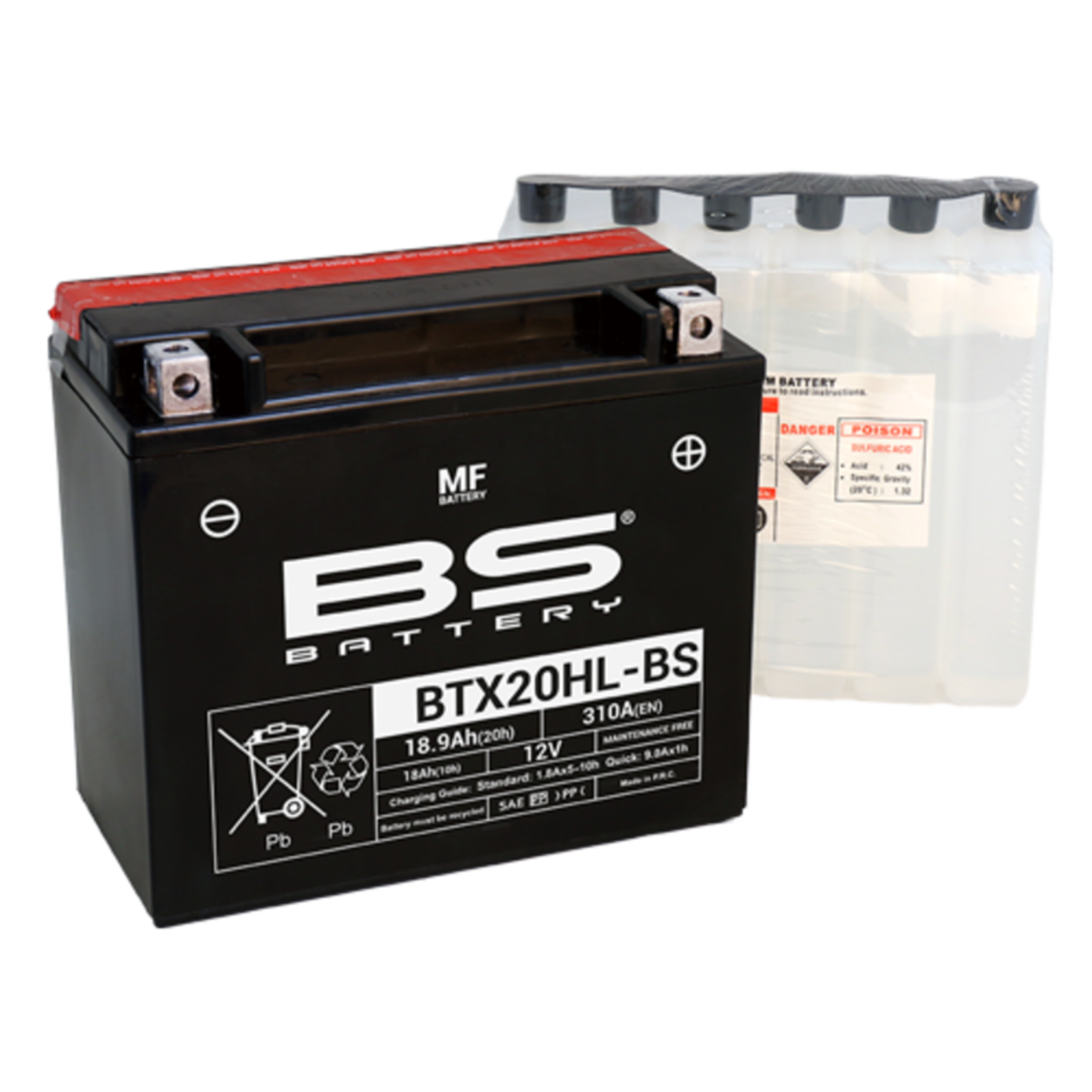 BS BATTERY Accu Onderhoudsvrij met zuurpakket - BTX20HL-BS