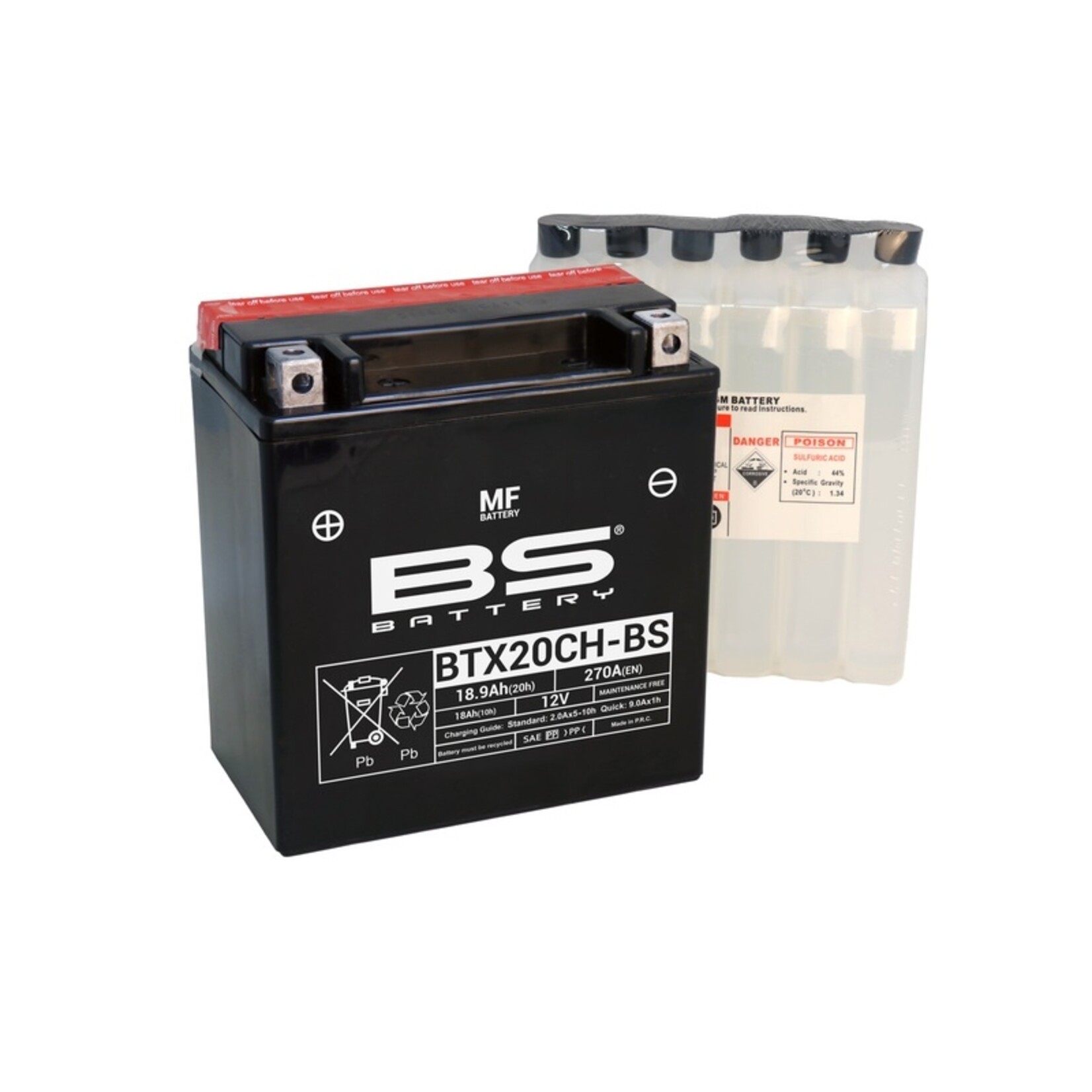 BS BATTERY Accu Onderhoudsvrij met zuurpakket - BTX20CH-BS