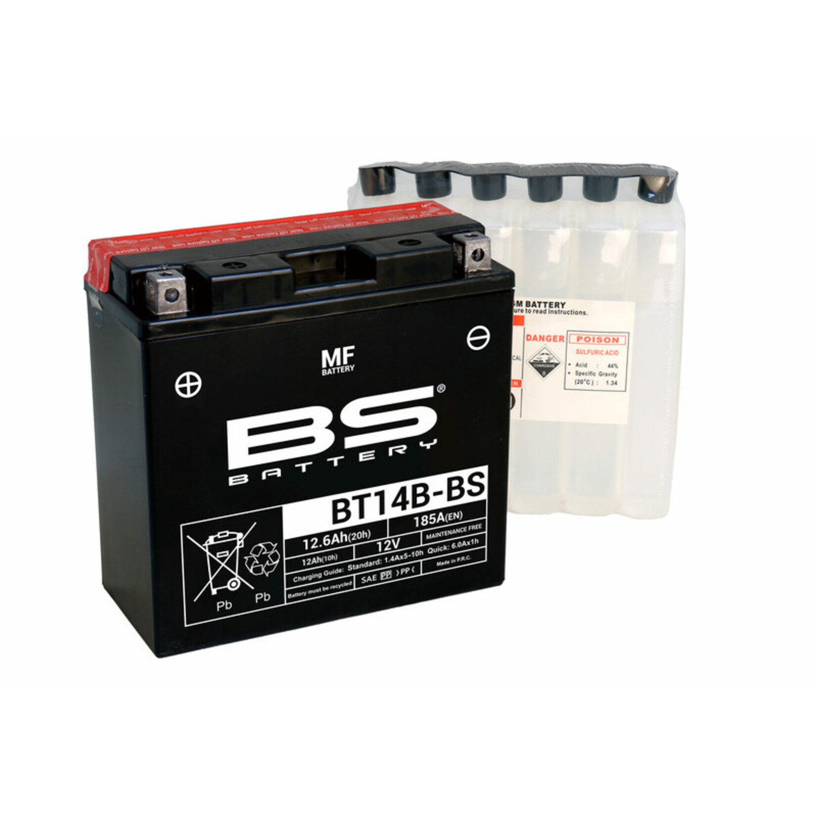 BS BATTERY Accu Onderhoudsvrij met zuurpakket - BT14B-BS