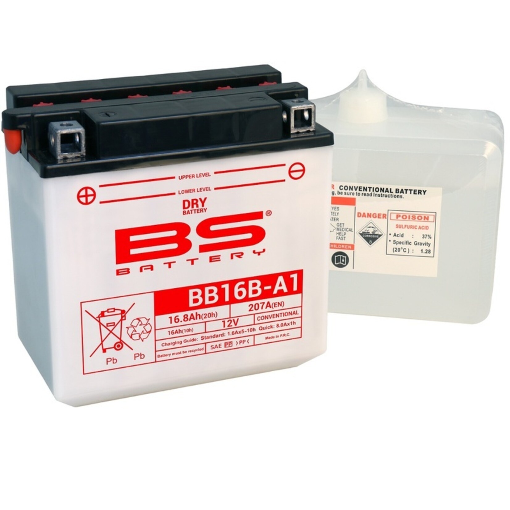 BS BATTERY Accu High performance met zuurpakket - BB16B-A1