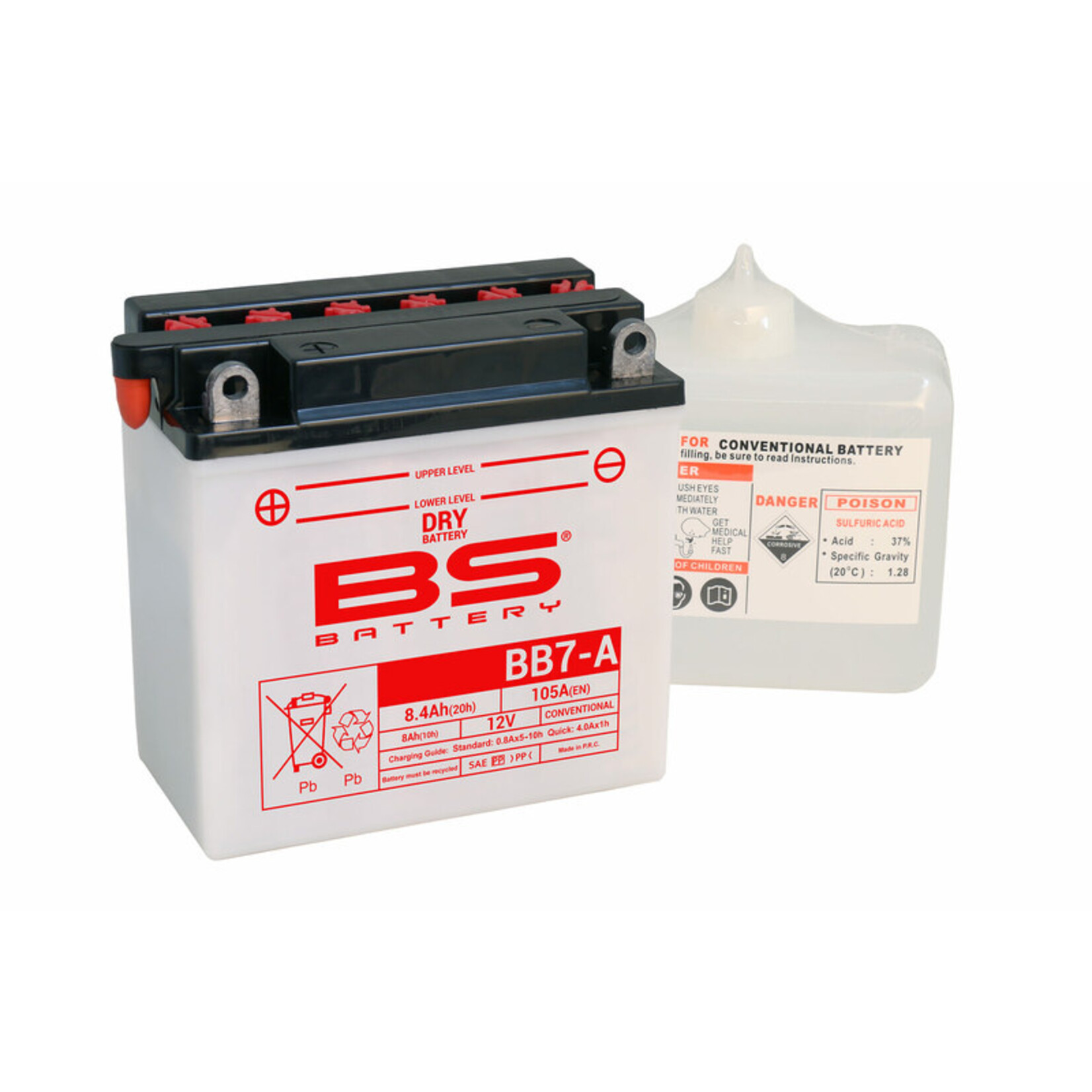BS BATTERY Accu High performance met zuurpakket - BB7-A